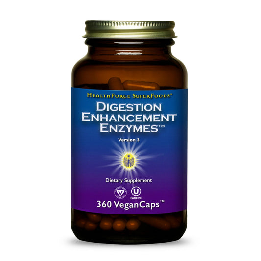 HEALTHFORCE SUPERFOODS Digestion Enhancement Enzymes Vegan Capsules, 360