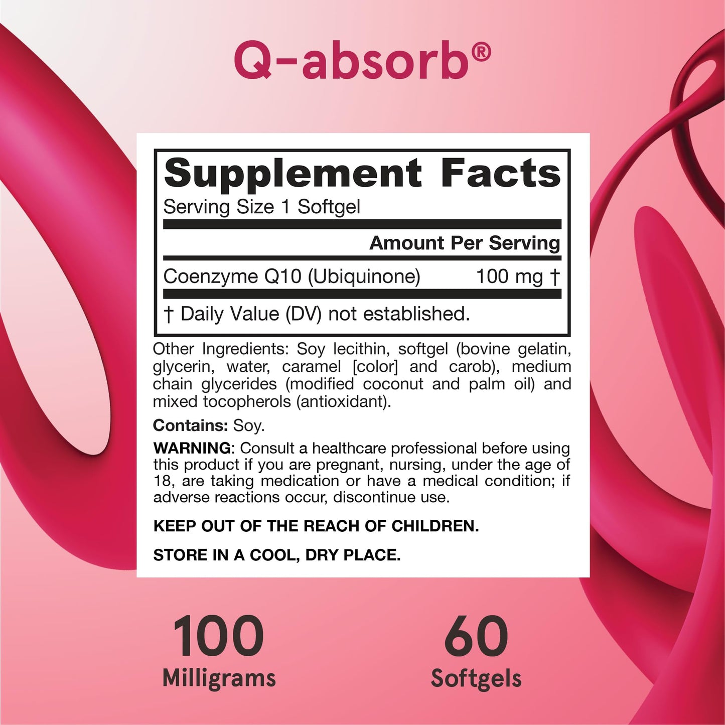 Jarrow Formulas Q-absorb Co-Q10 100 mg Softgels 60 Count