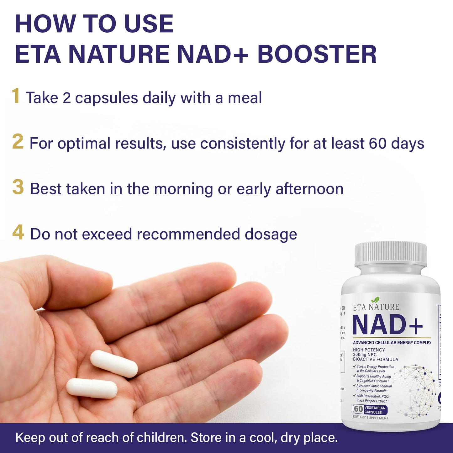 ETANATURE NAD+ Supplement Capsules 60 Count