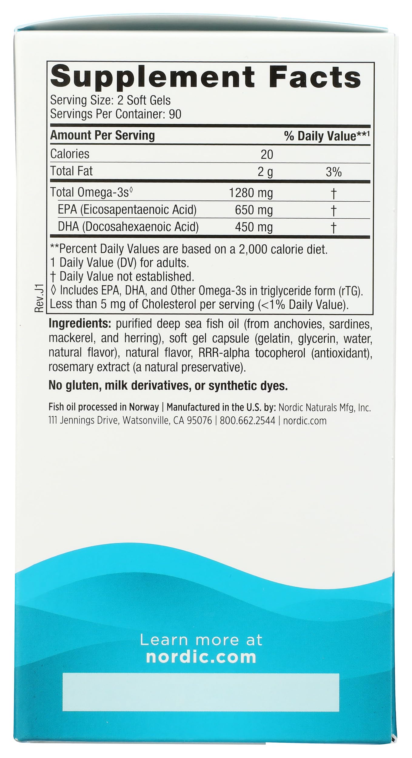 Nordic Naturals Ultimate Omega 1280Mg Softgels 180