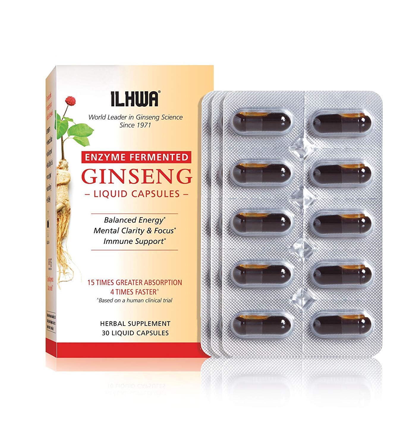 ILHWA Enzyme Fermented Ginseng Capsules, 30 Capsules
