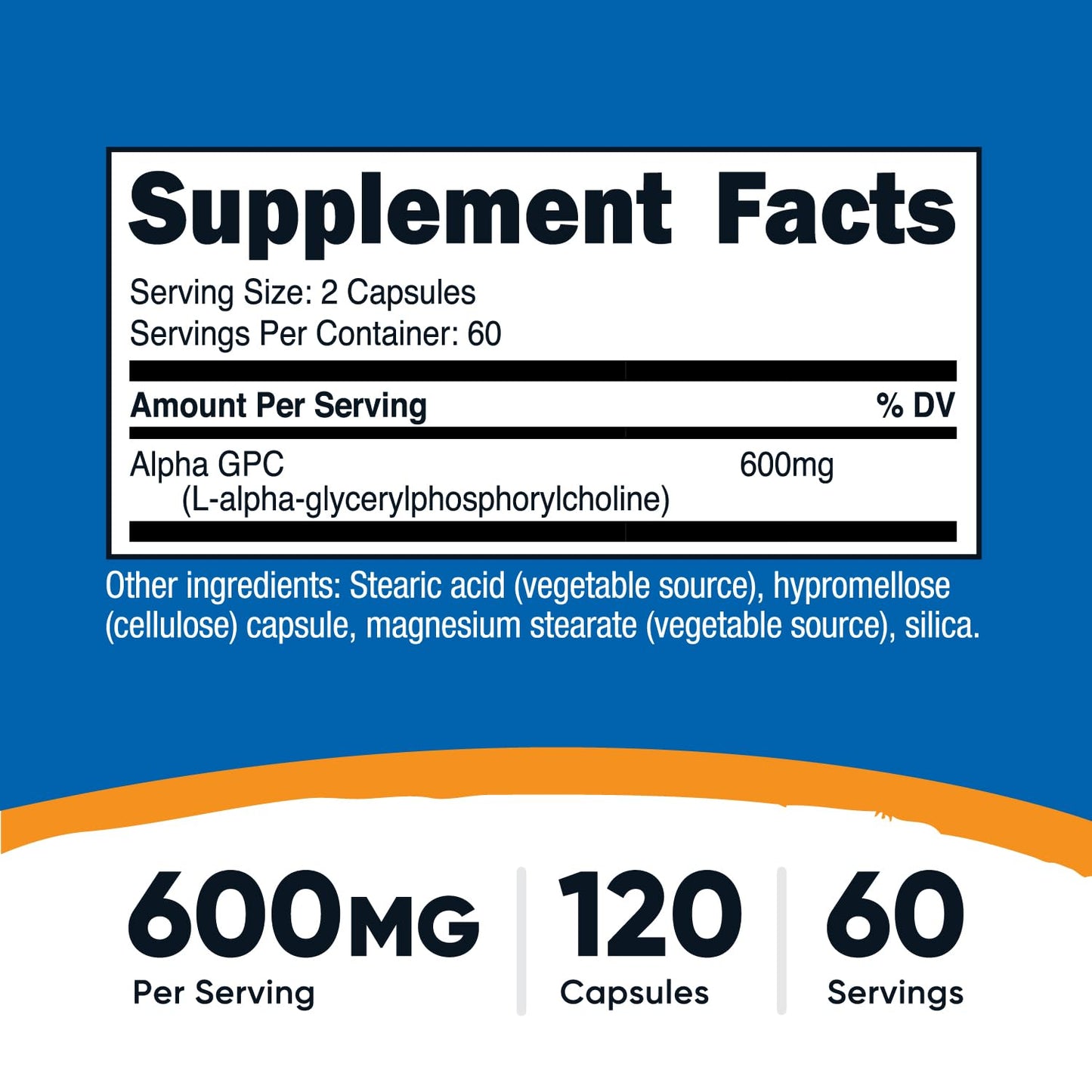 Nutricost Alpha GPC 600mg Capsule, 240 Capsules