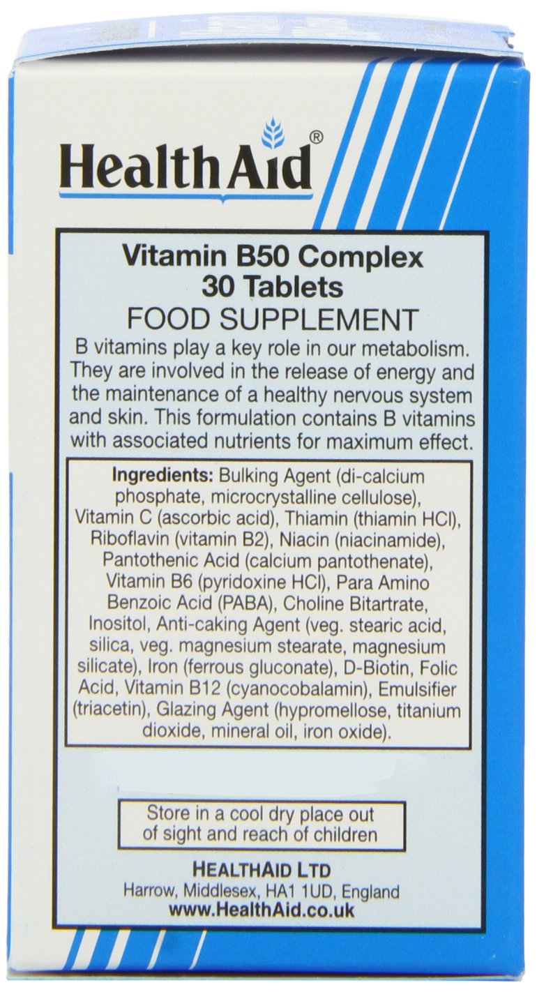 HealthAid Vitamin B50 Complex Prolonged Release Tablet, 30 Tablets