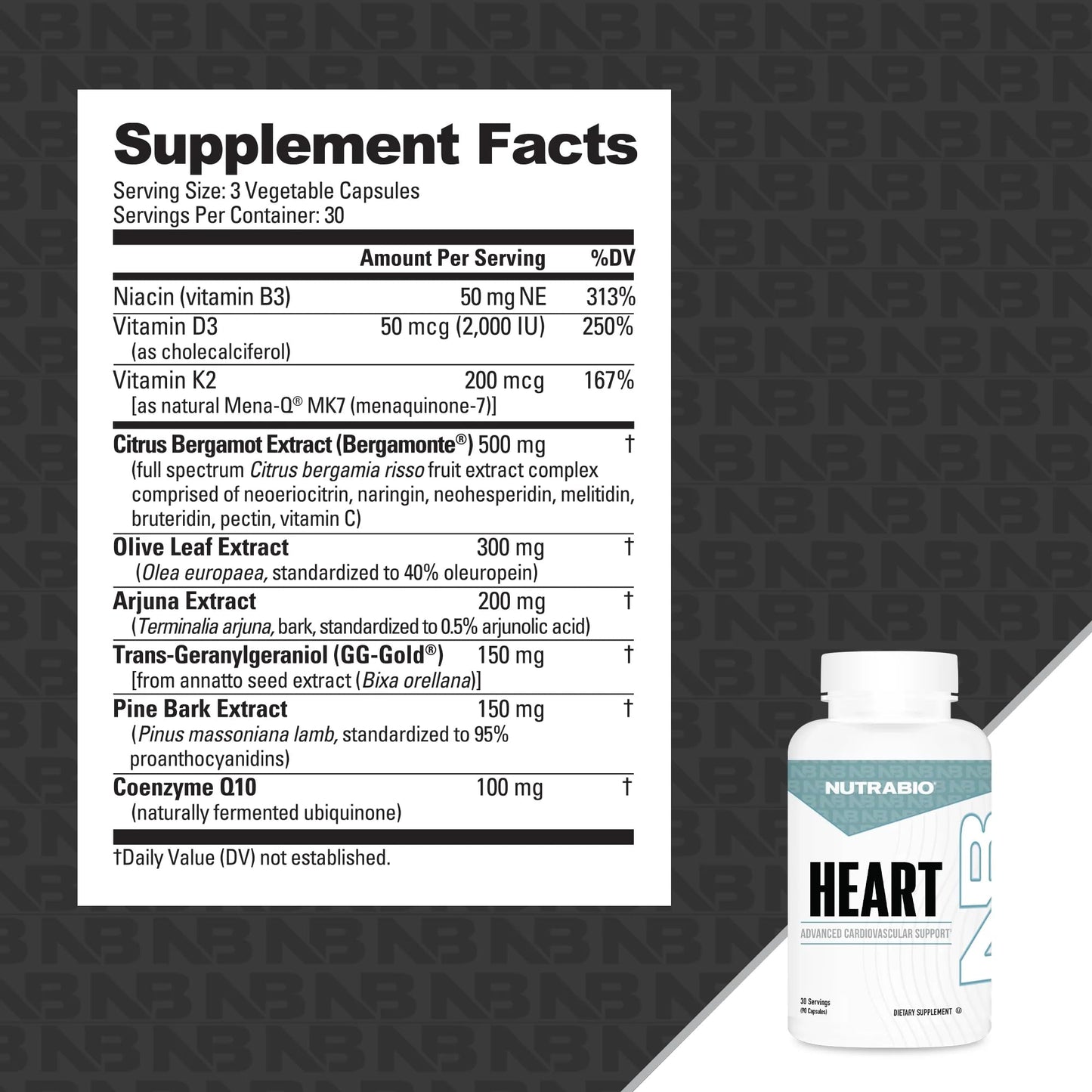 NutraBio Heart 90 Capsules