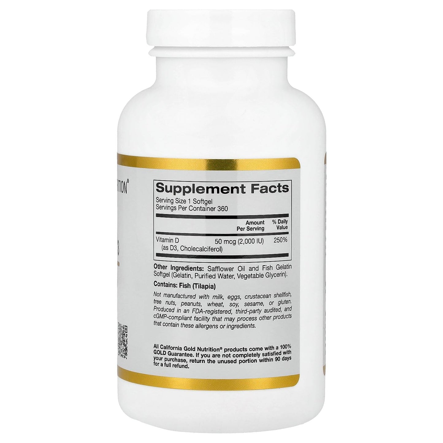 California Gold Nutrition Vitamin D3 Softgels 360