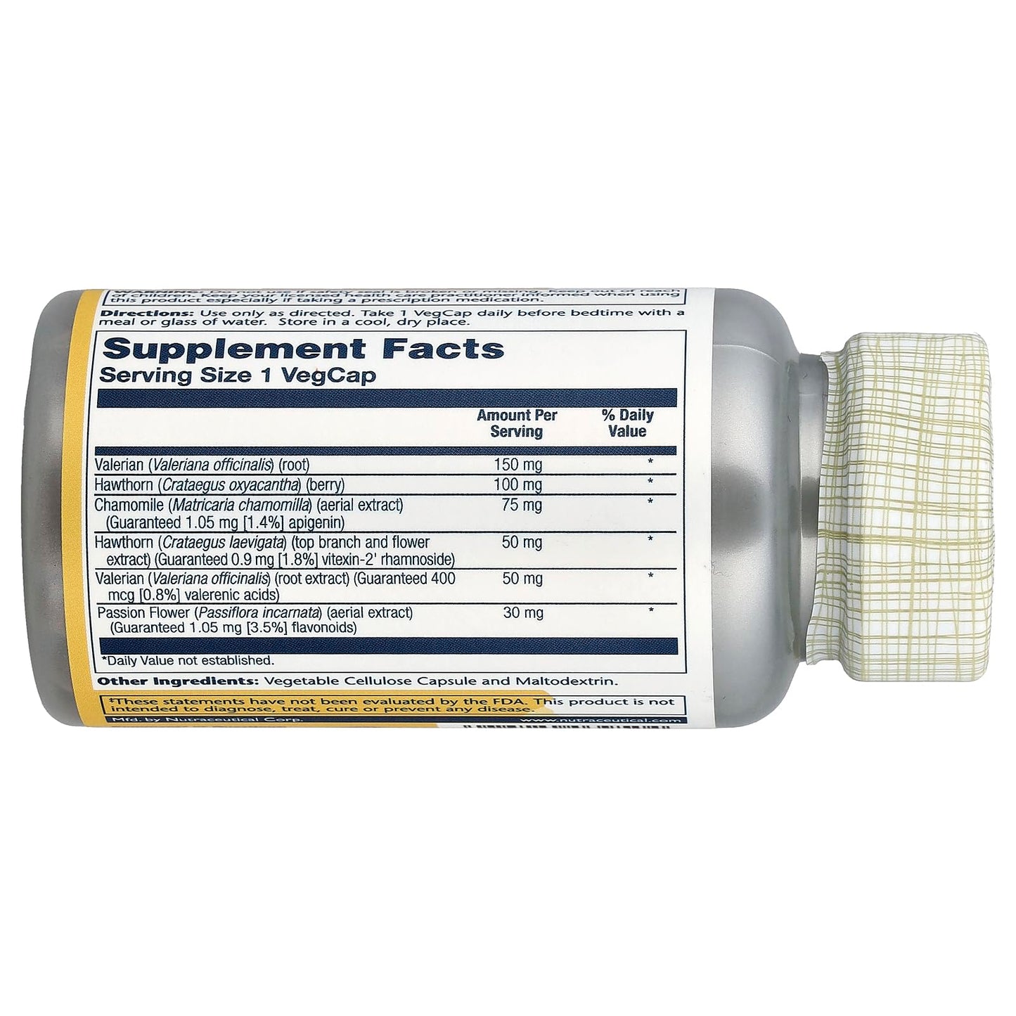 SOLARAY Eurocalm Valerian Root Capsules, 200 mg, 60 Count