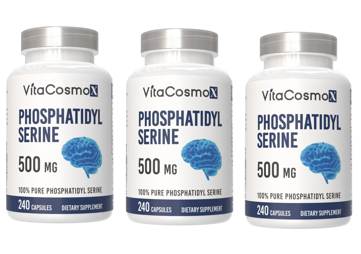 VitaCosmoX Phosphatidylserine 500 mg Capsules, 240 Capsules