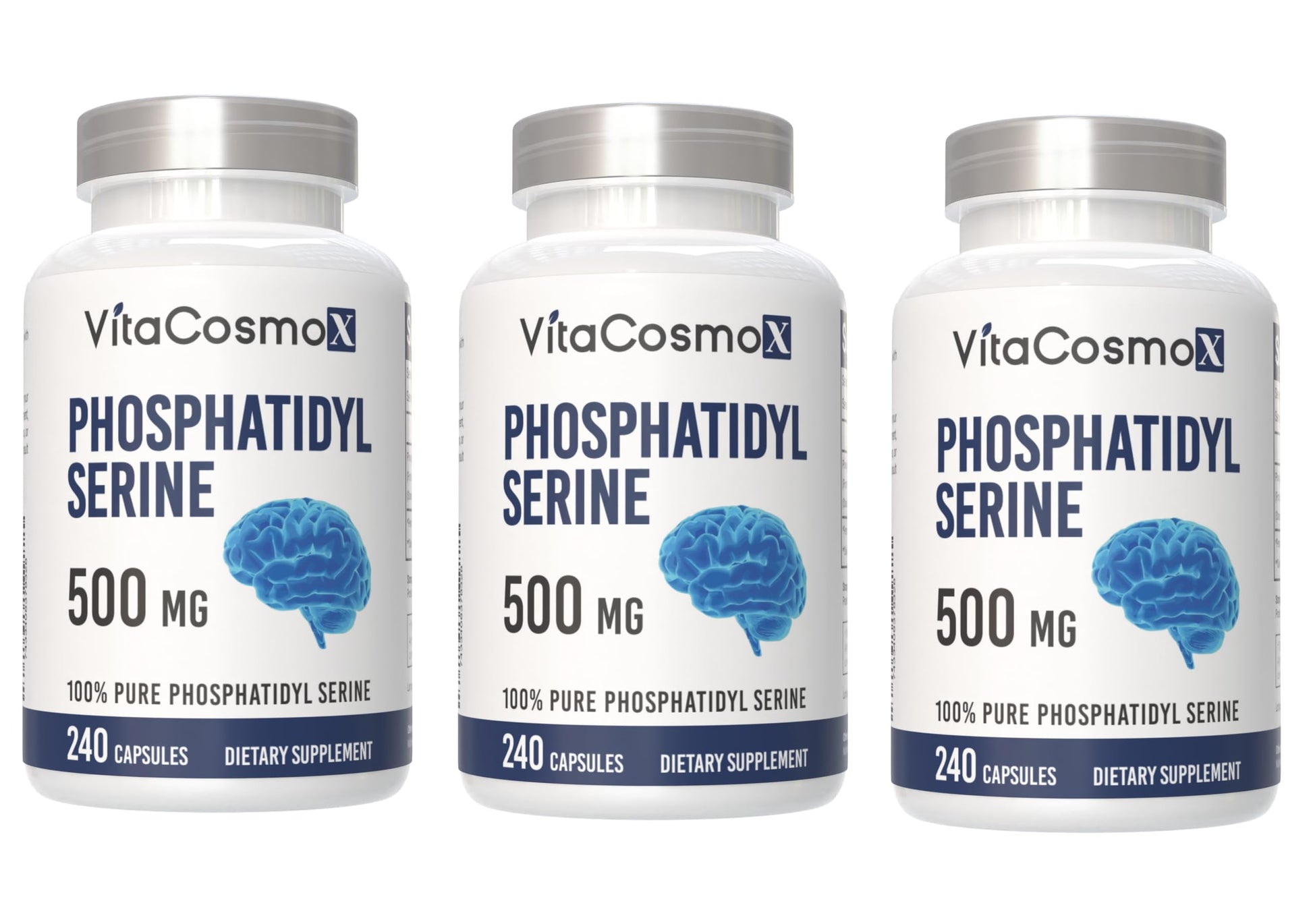 VitaCosmoX Phosphatidylserine 500 mg Capsules, 240 Capsules
