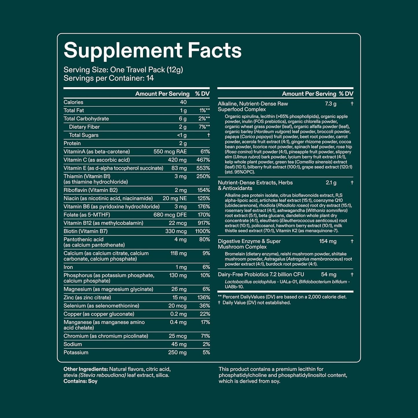 AG1 Greens Powder Probiotic with Vitamin B12 and CoQ10 Powder 2.9