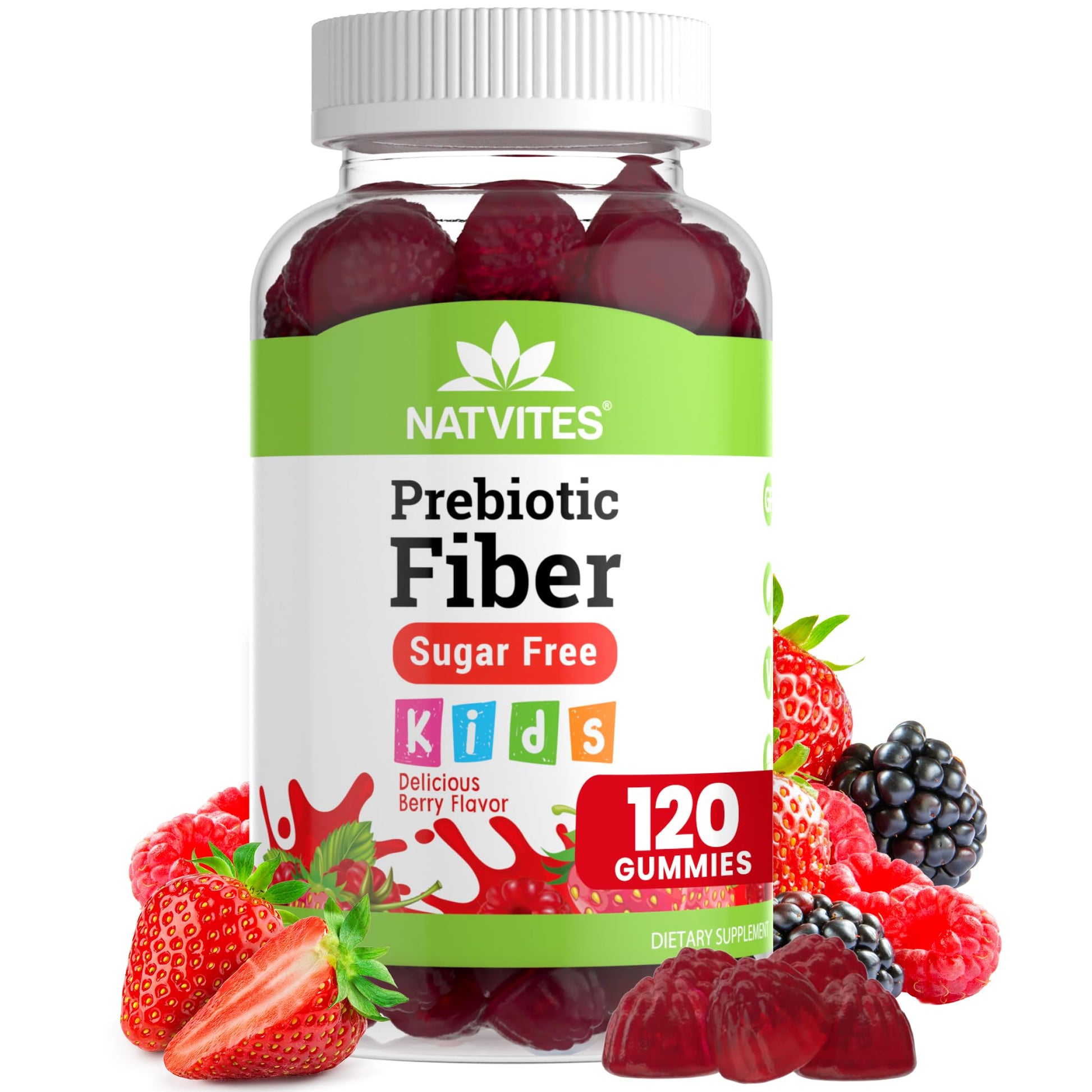 Natvites Prebiotic Kids Fiber Gummies 120 Count