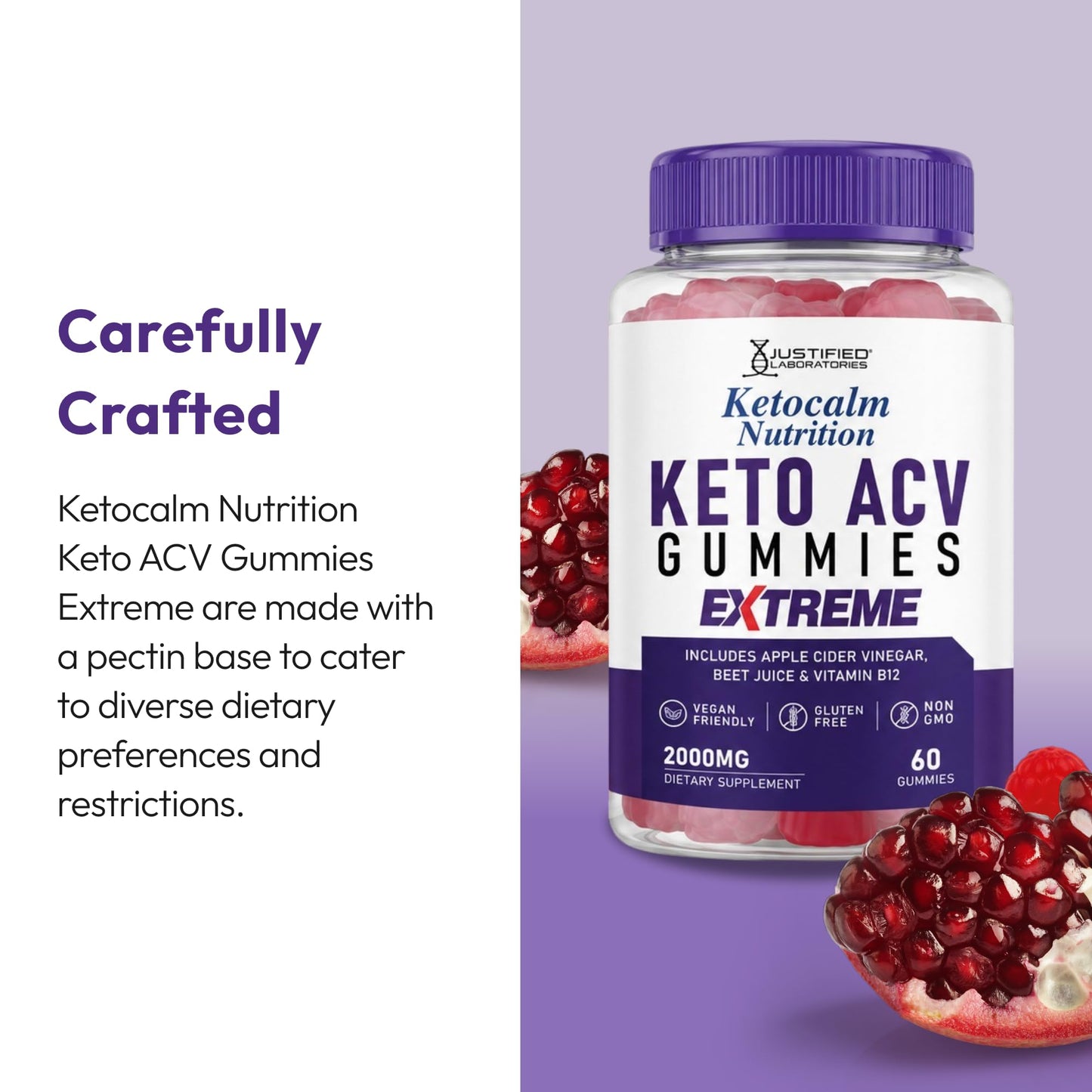 Justified Laboratories Ketocalm Nutrition Keto ACV Gummies Extreme (2000 mg) - 180 Gummies
