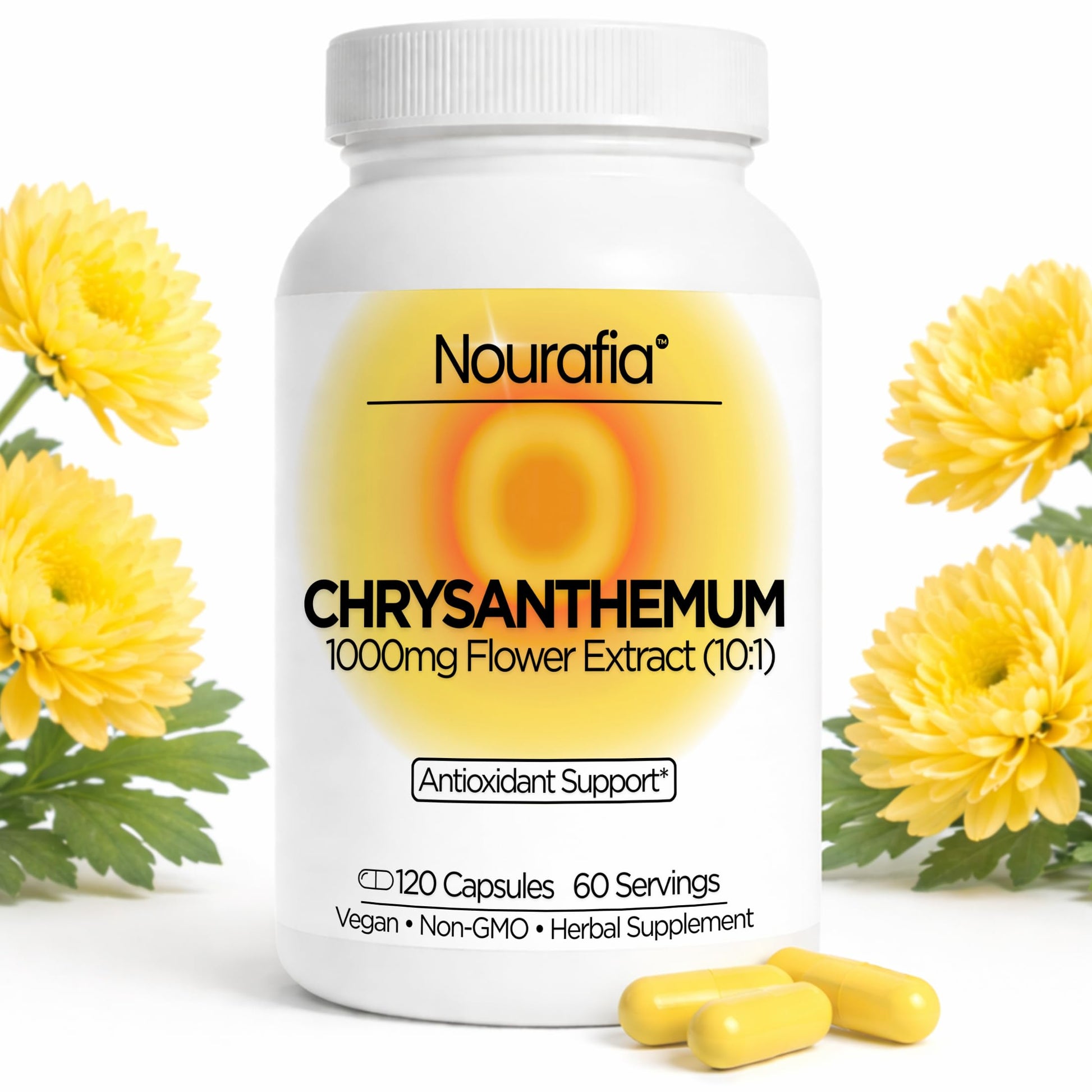 Nourafia Chrysanthemum Flower Extract Capsules 120 Capsules