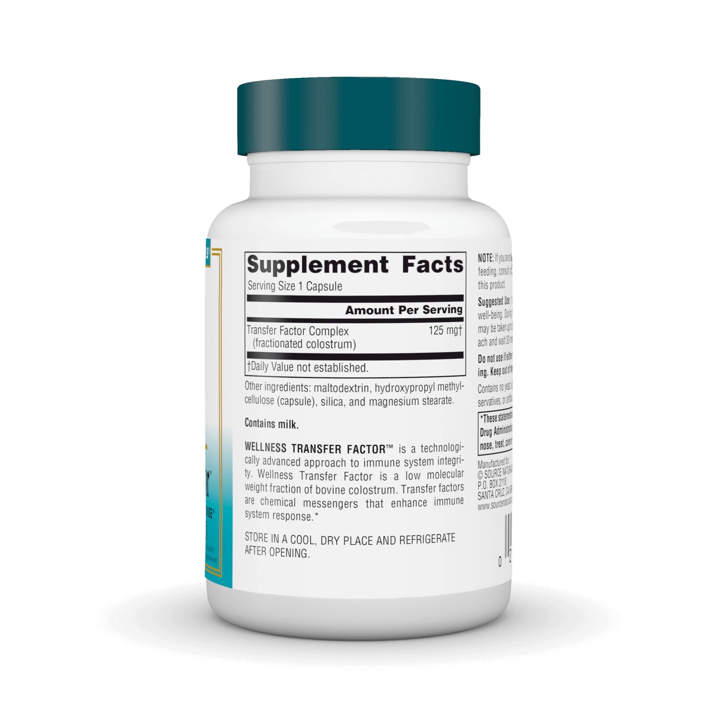 Source Naturals Wellness Transfer Factor 125 mg Capsule, 60 Capsules