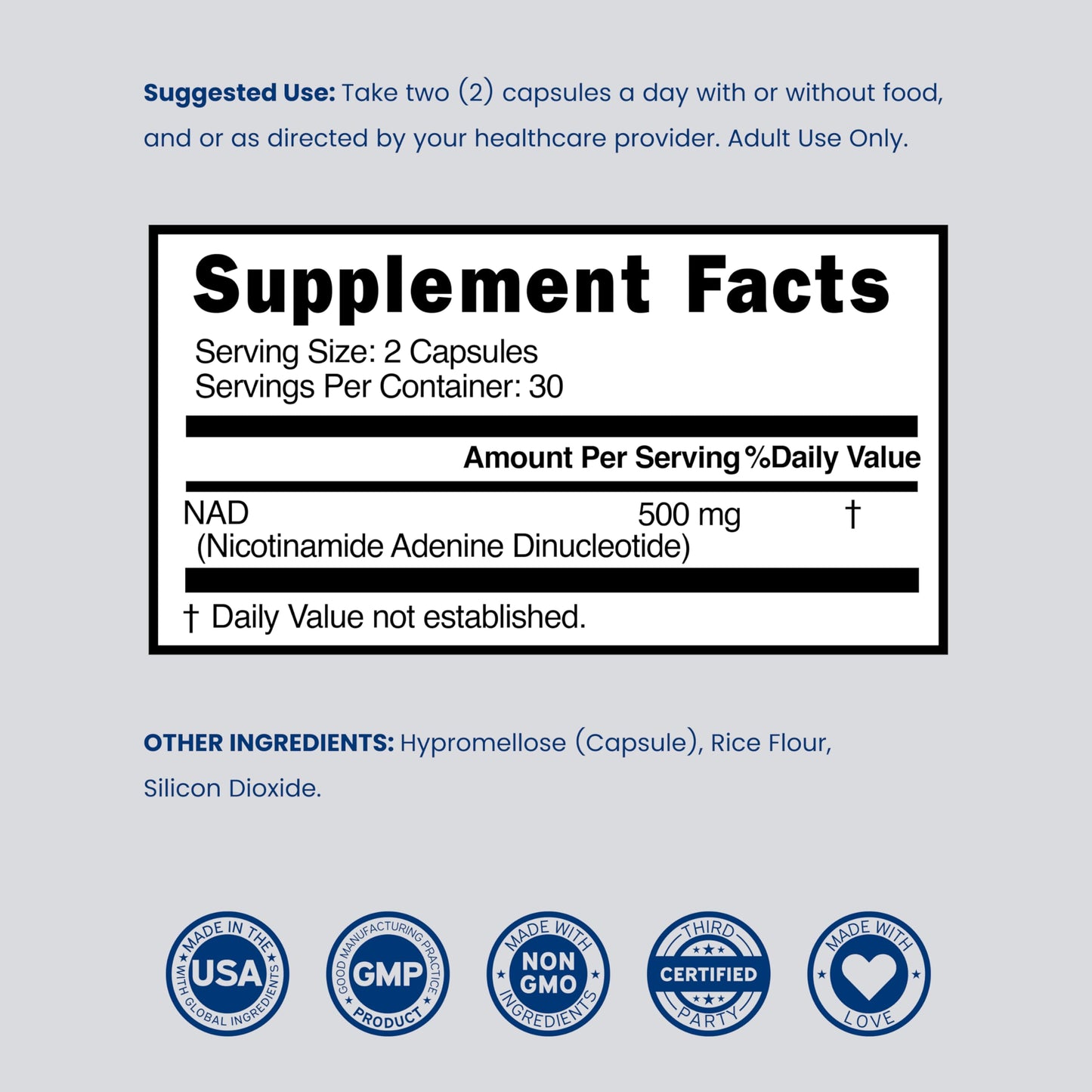 Dorado Nutrition NAD+ Supplement Capsule 60 Count