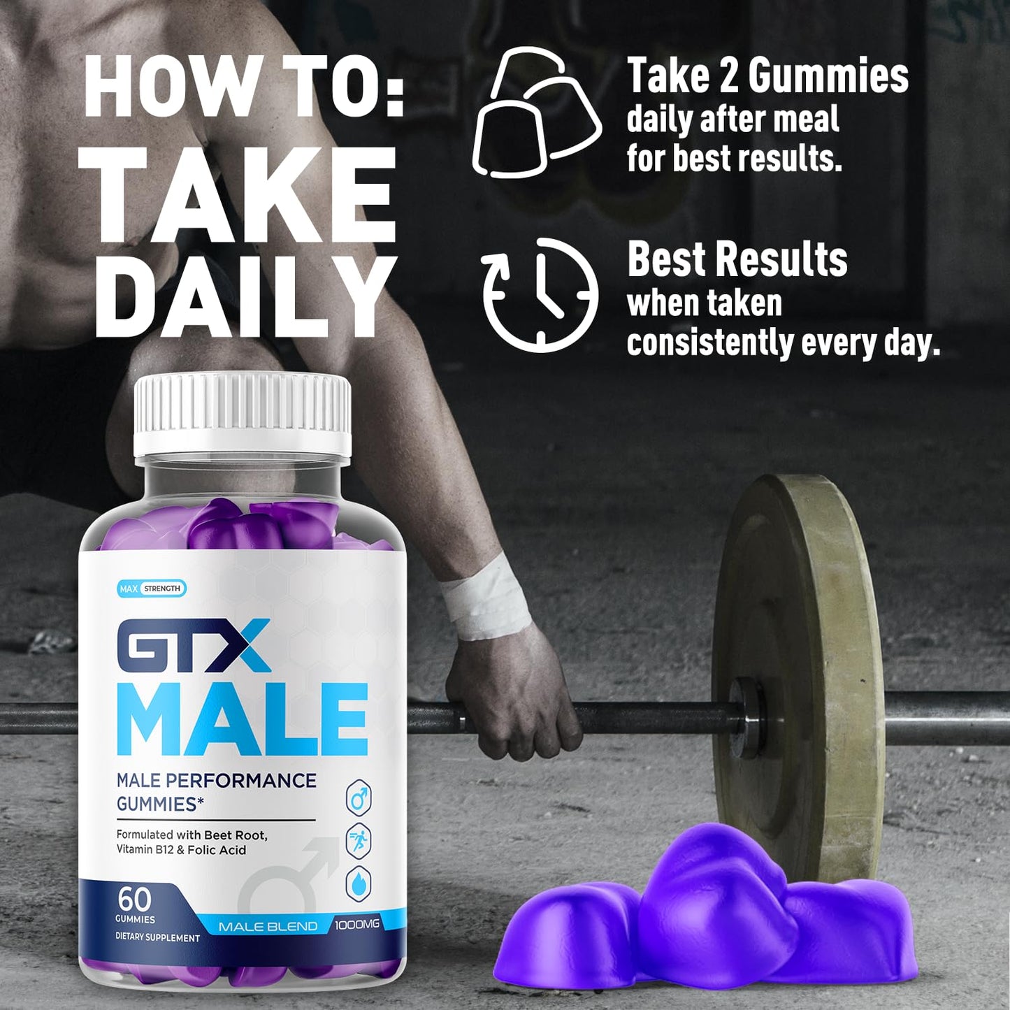 Flex University GTX Male Gummies Chewable 60 Count