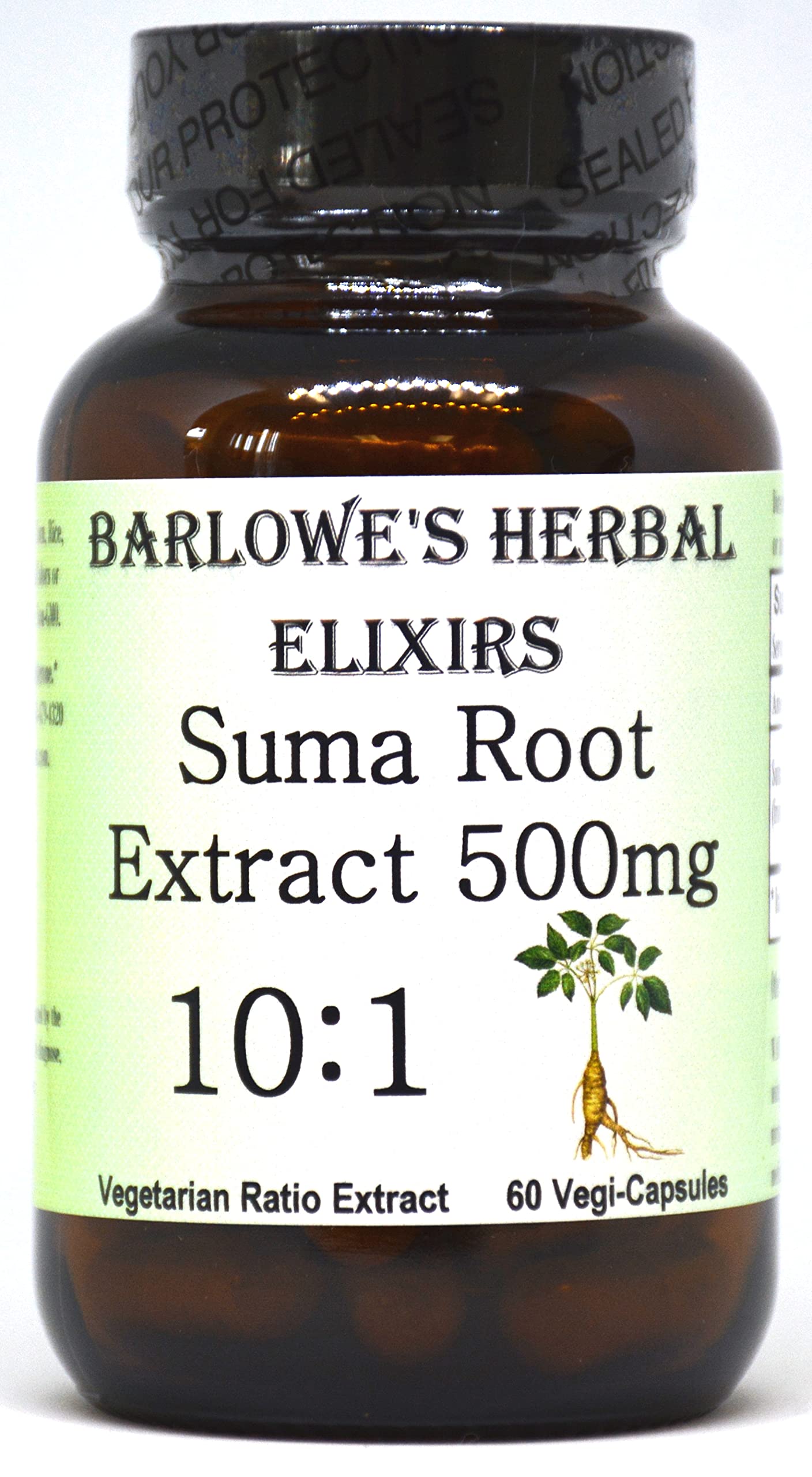 Barlowe's Herbal Elixirs Suma Root Extract Pfaffia Paniculata 10:1 Concentrated Extract 500mg Per Capsule, 60 Capsules