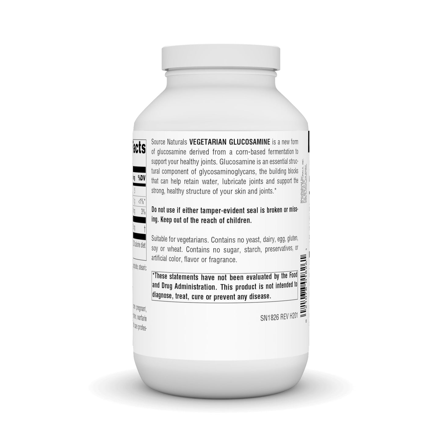 Source Naturals Vegetarian Glucosamine 750 mg Tablet, 240 Count