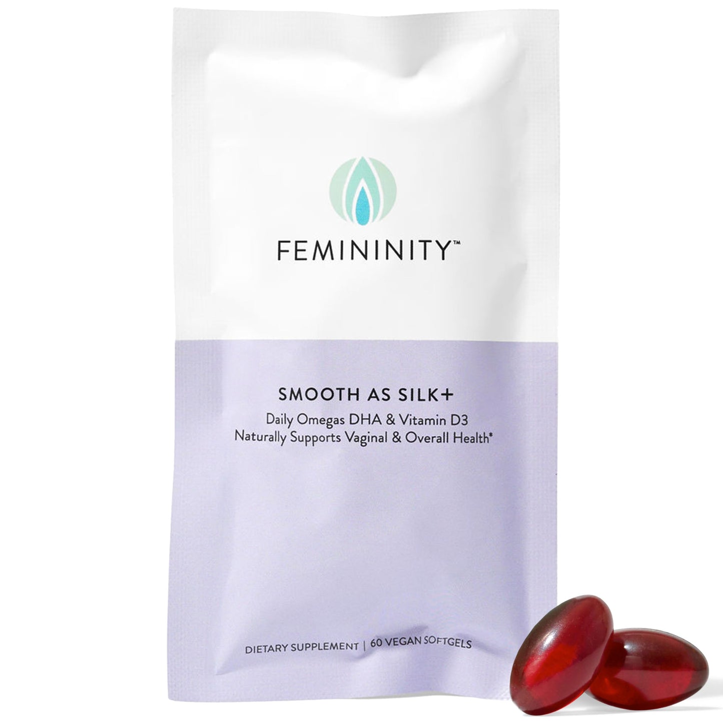 Femininity Smooth as Silk+ 30-Day Refill for Vaginal Dryness Capsules, 60 Count