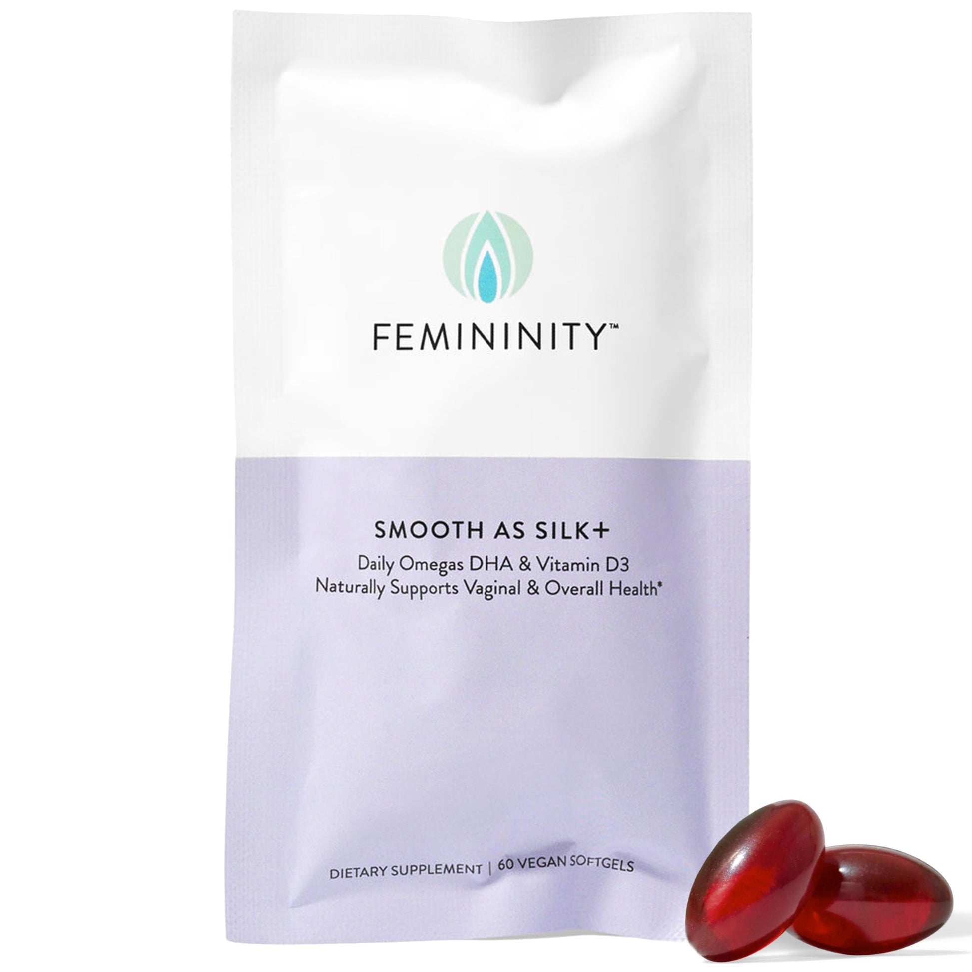 Femininity Smooth as Silk+ 30-Day Refill for Vaginal Dryness Capsules, 60 Count