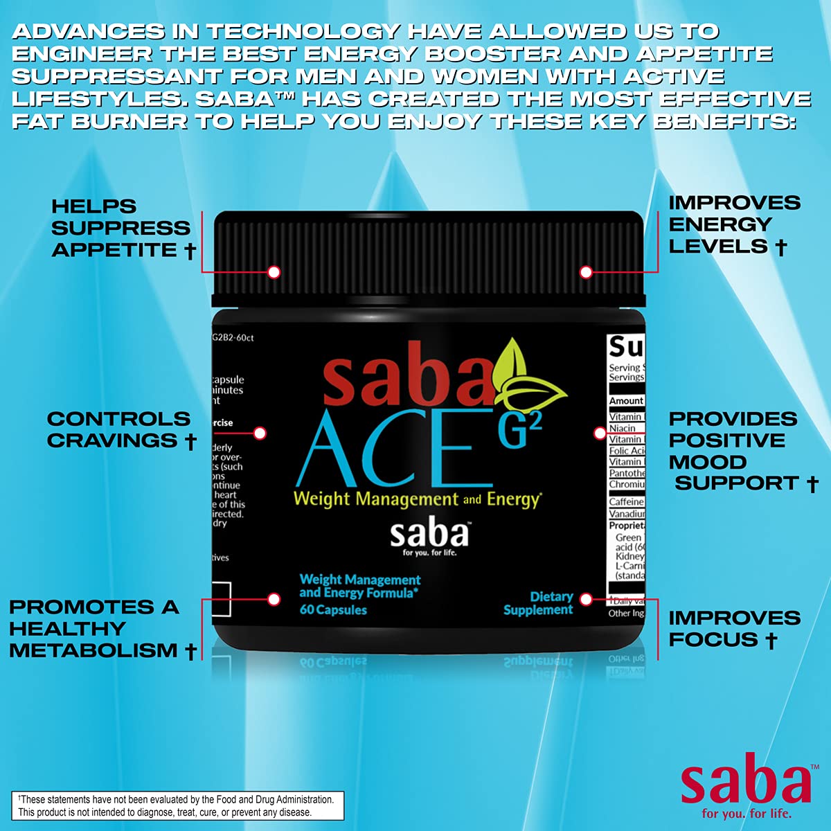 Saba ACE G2 Fat Burner Capsules 60 Count