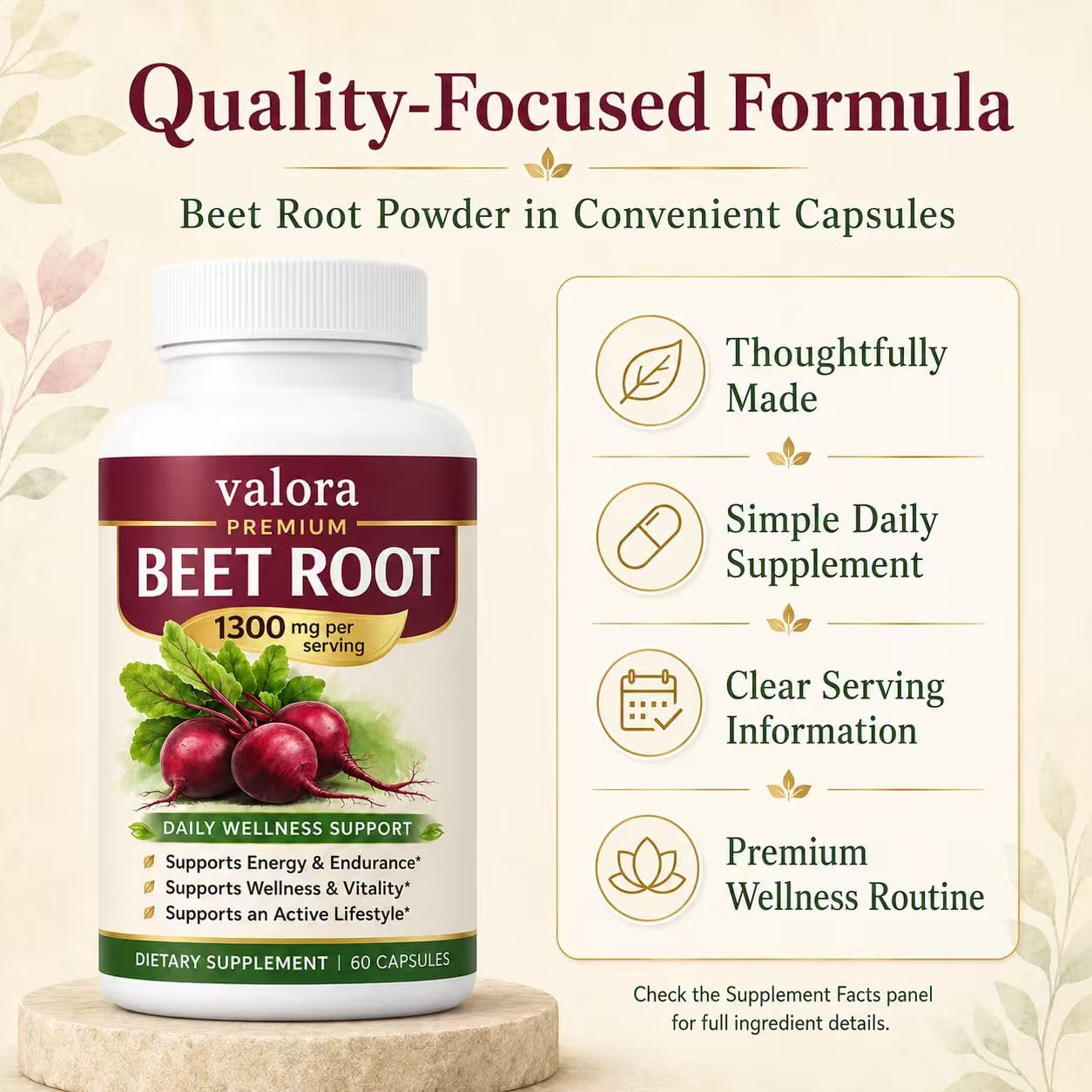 Valora Beetroot Capsules 60 Count