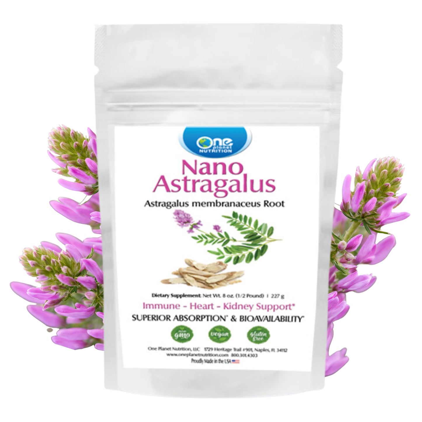 One Planet Nutrition Nano Astragalus Powder 8 oz