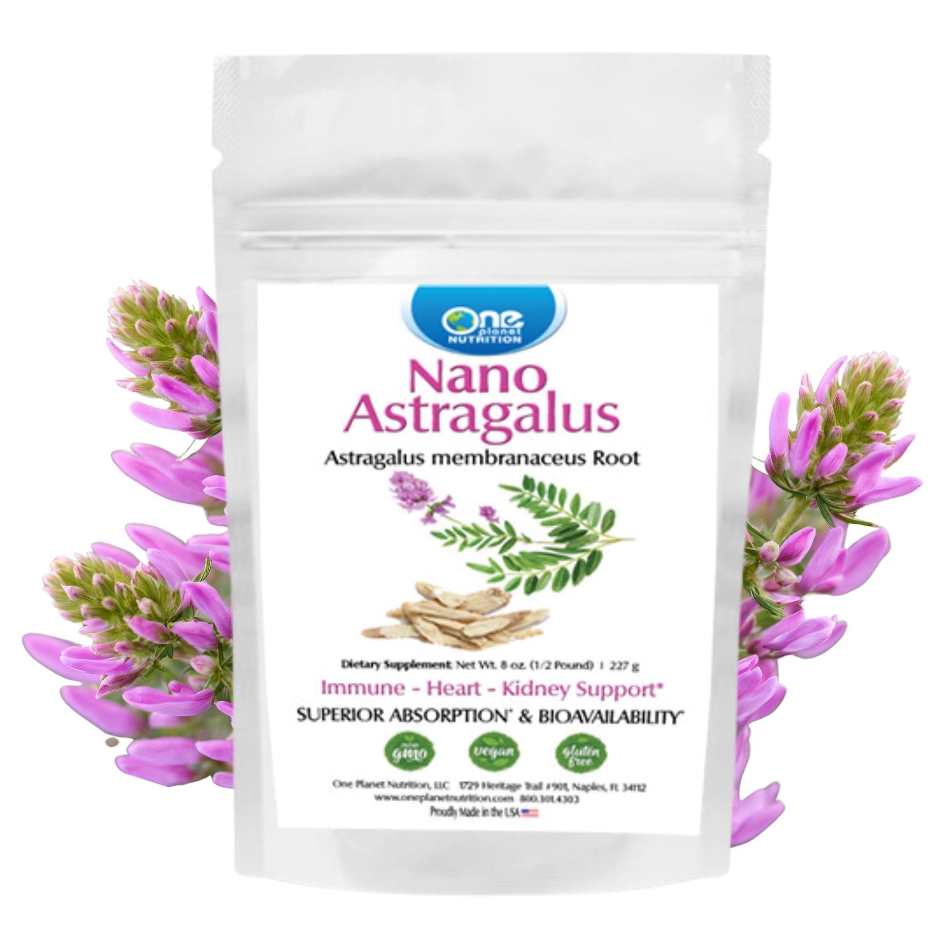 One Planet Nutrition Nano Astragalus Powder 8 oz