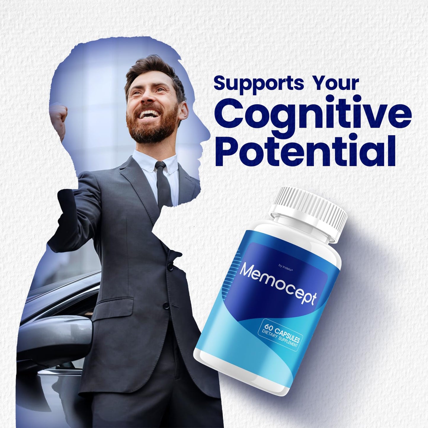 Indelo Memocept – Advanced Supplement Formula for Brain Memory Health Support Capsules, 60 Capsules