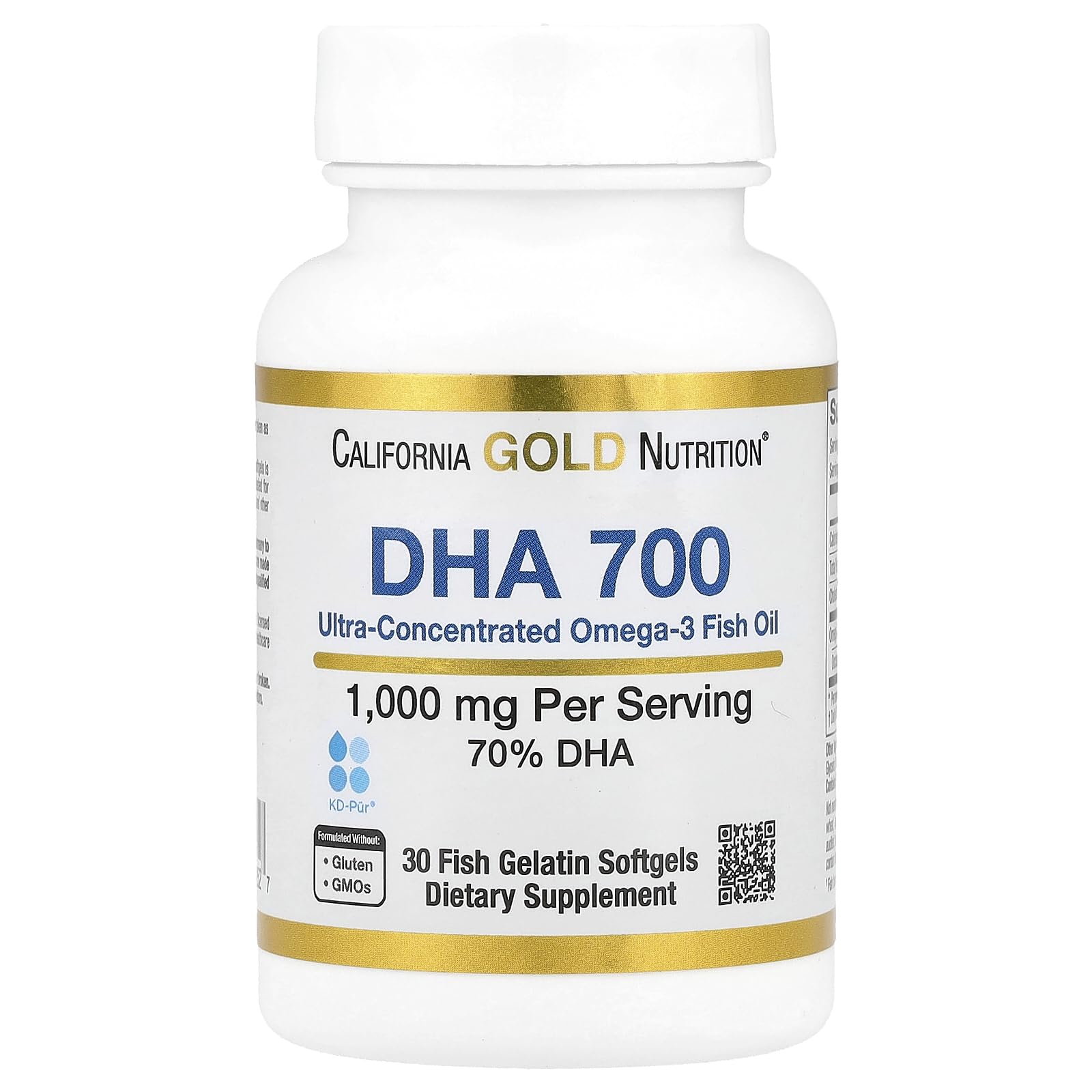 California Gold Nutrition DHA 700 Fish Oil Softgels 30 Count
