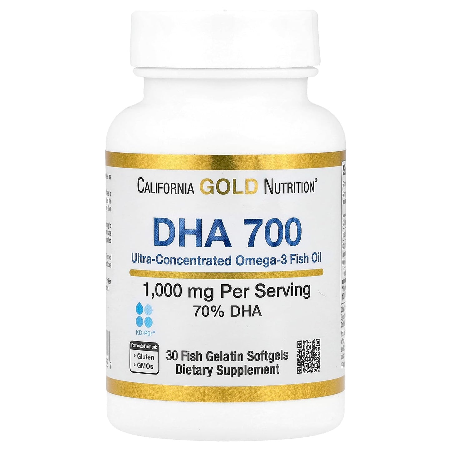 California Gold Nutrition DHA 700 Fish Oil Softgels 30