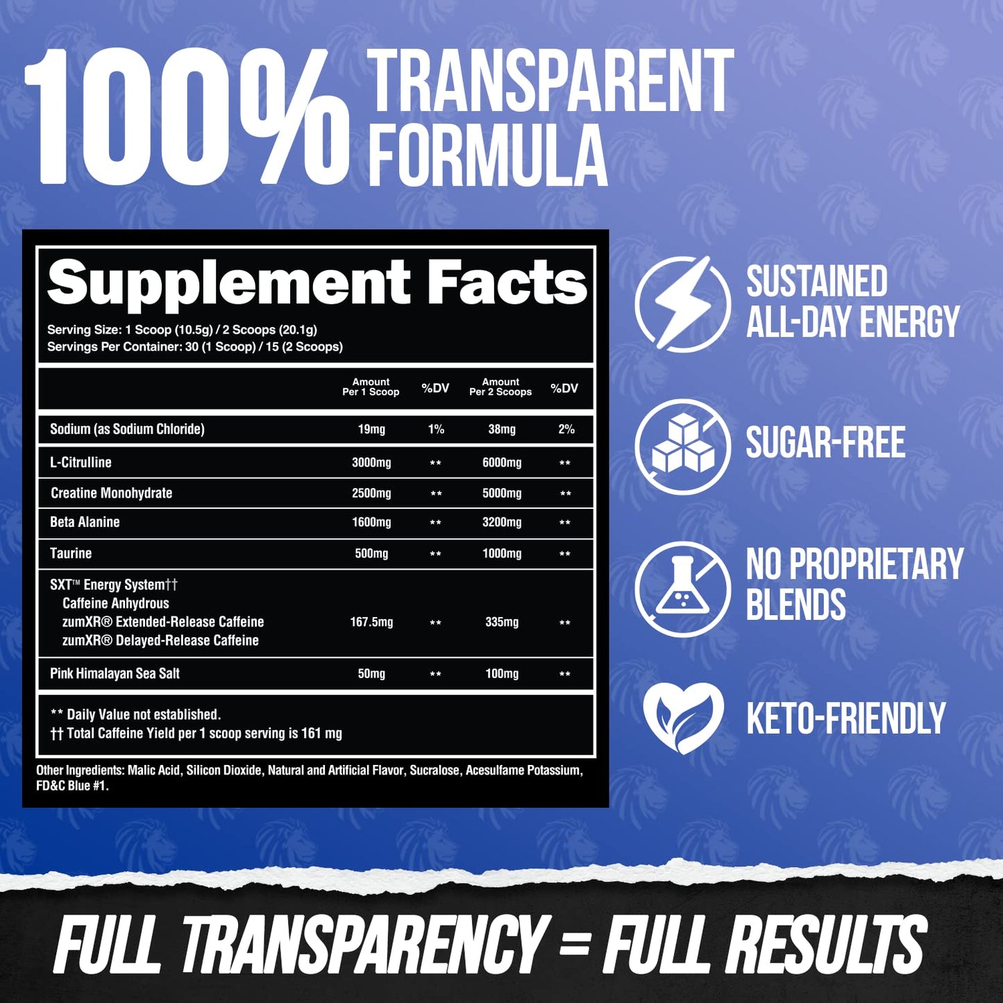 ALPHA LION Core Pre Workout with Creatine Powder, 30 Servings