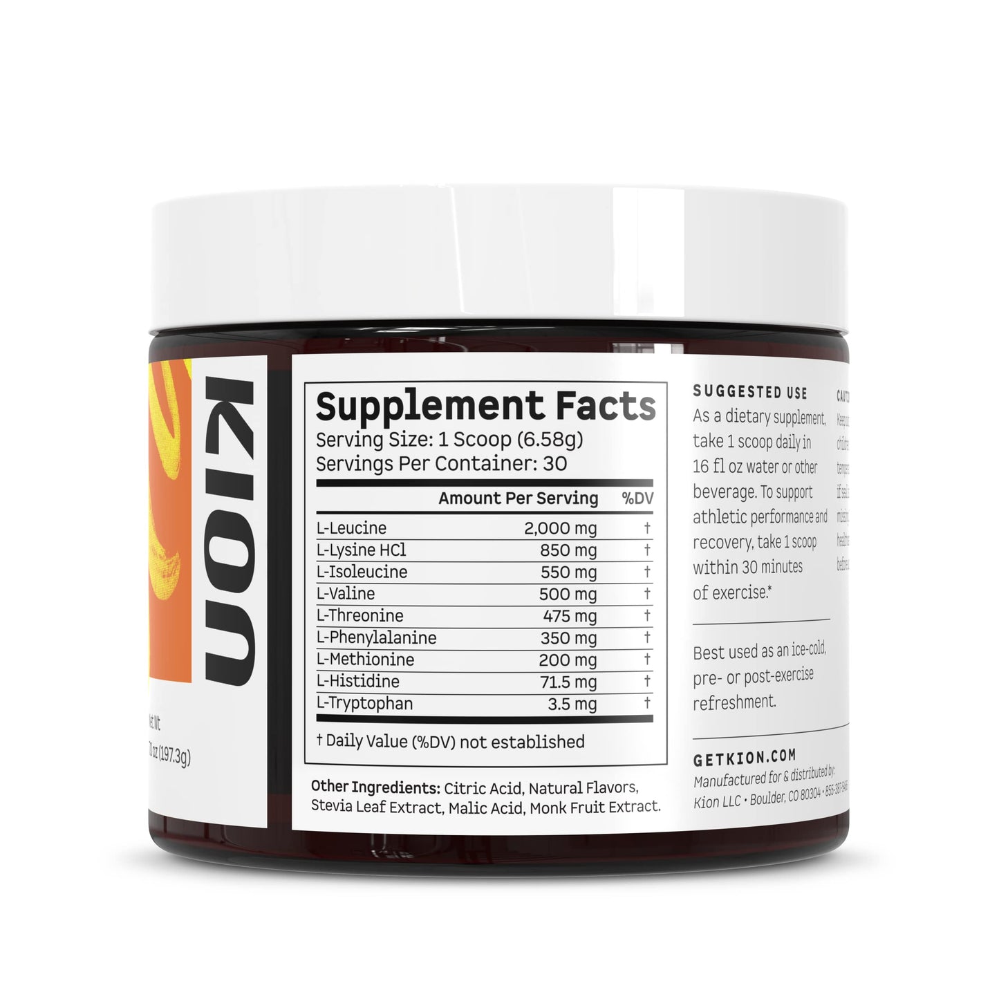 Kion Aminos Essential Amino Acids Powder, EAA & BCAA, 7 oz
