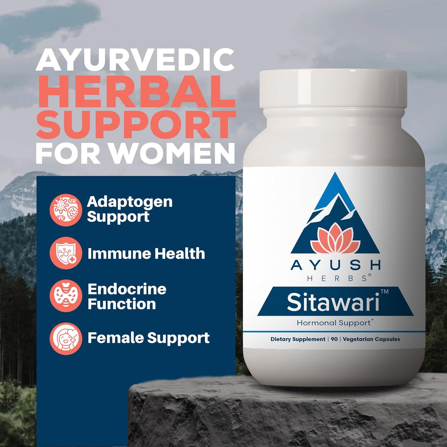 Ayush Herbs Shatavari Capsules for Women, 90 Count