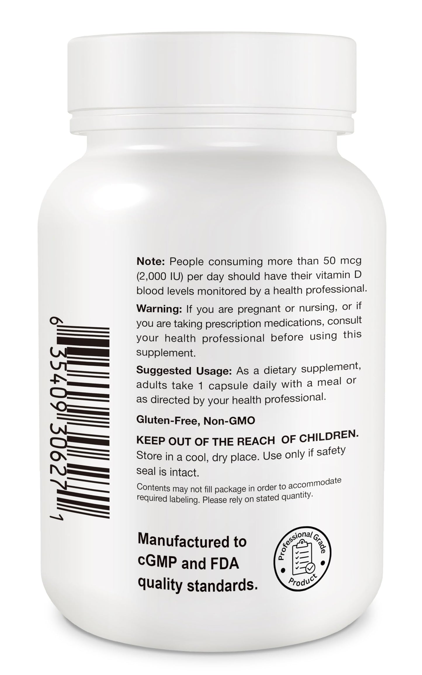 naturActiiv Organic Vitamin D3 125mcg (5000 iu) Pro Strength Mini Capsule, 120 Count