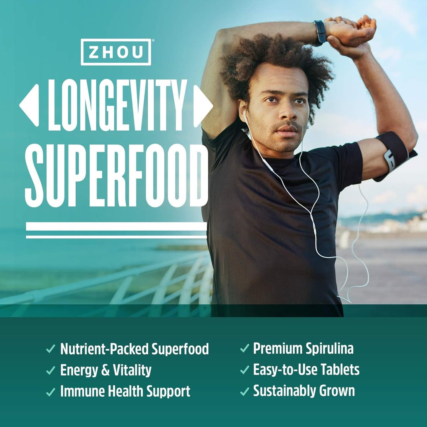 ZHOU Spirulina 180 Tablets