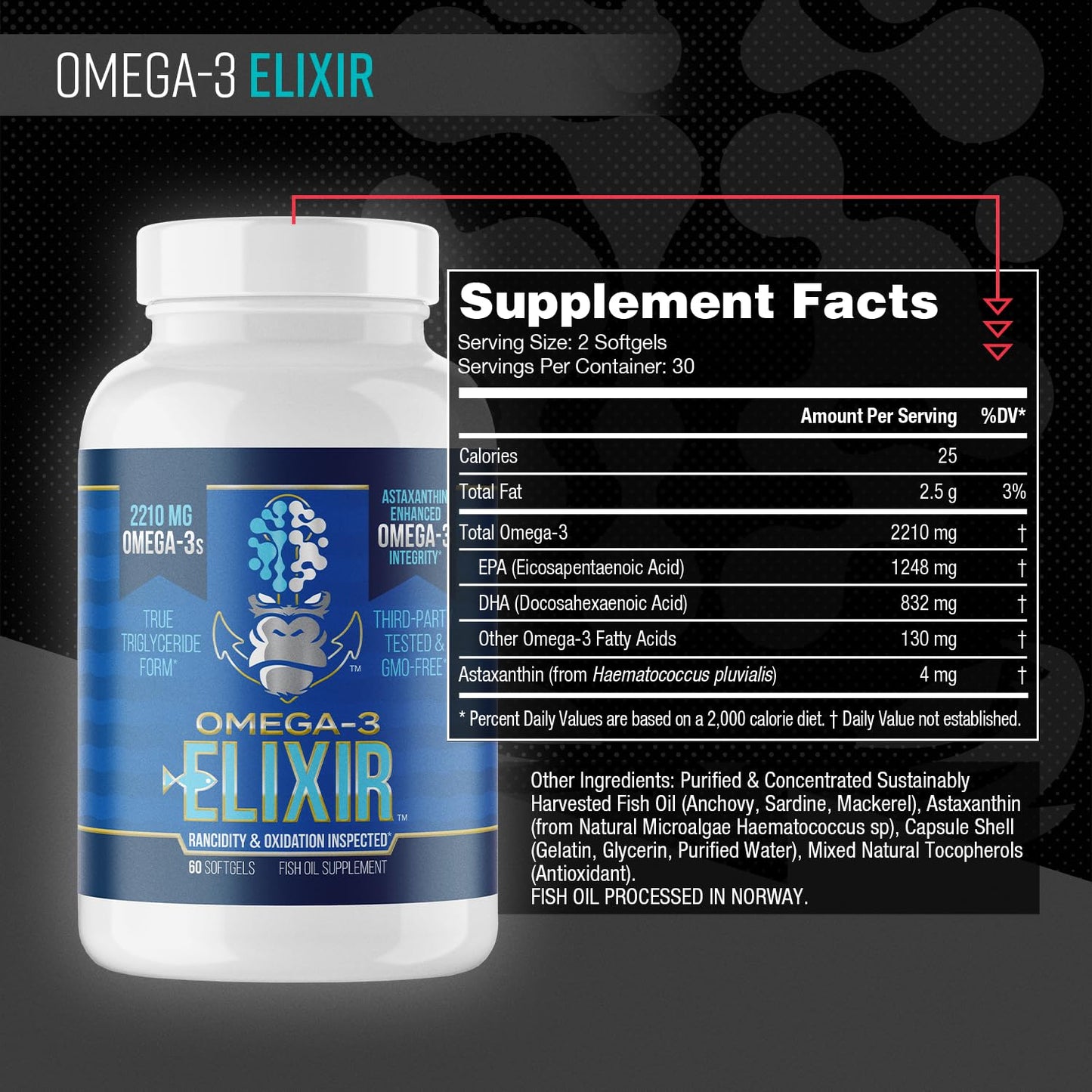 Gorilla Mind Omega-3 Elixir Capsule, 60 Capsules
