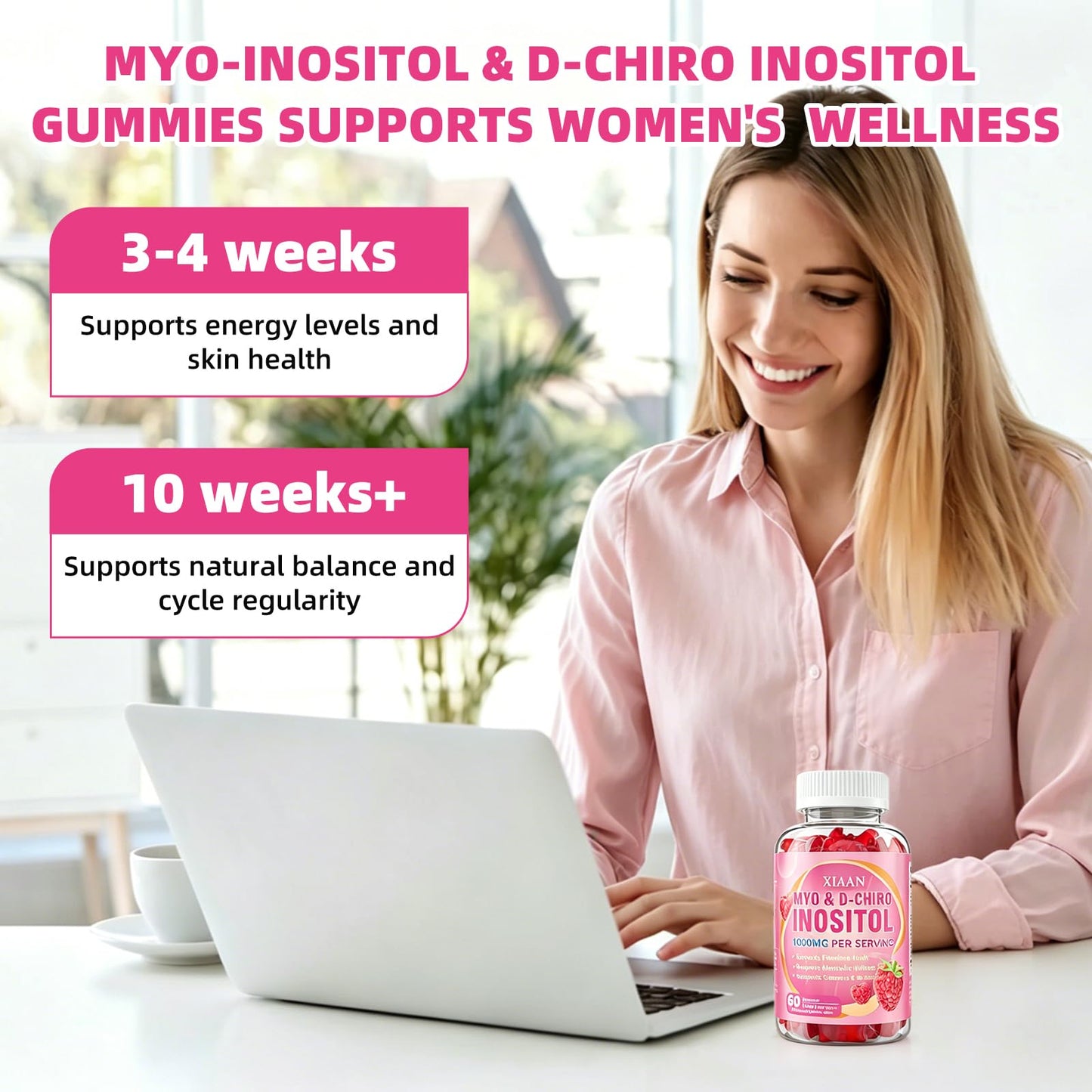 XIAAN Myo Inositol Gummies 1000mg, 60 Count