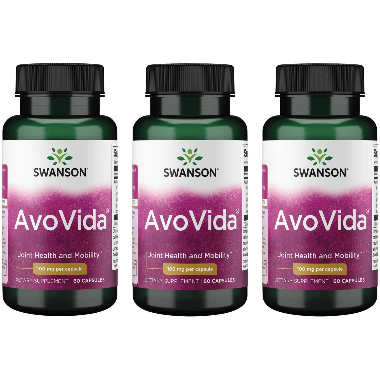 Swanson Avovida 100 mg Capsules, 180 Count