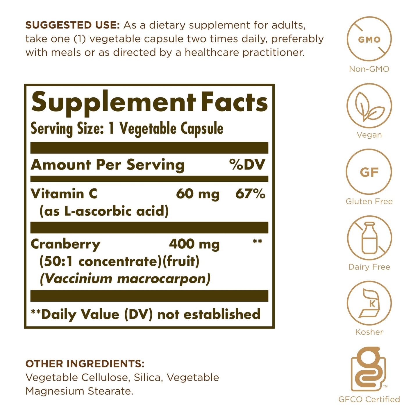 Solgar Cranberry with Vitamin C 60 Vegetable Capsules