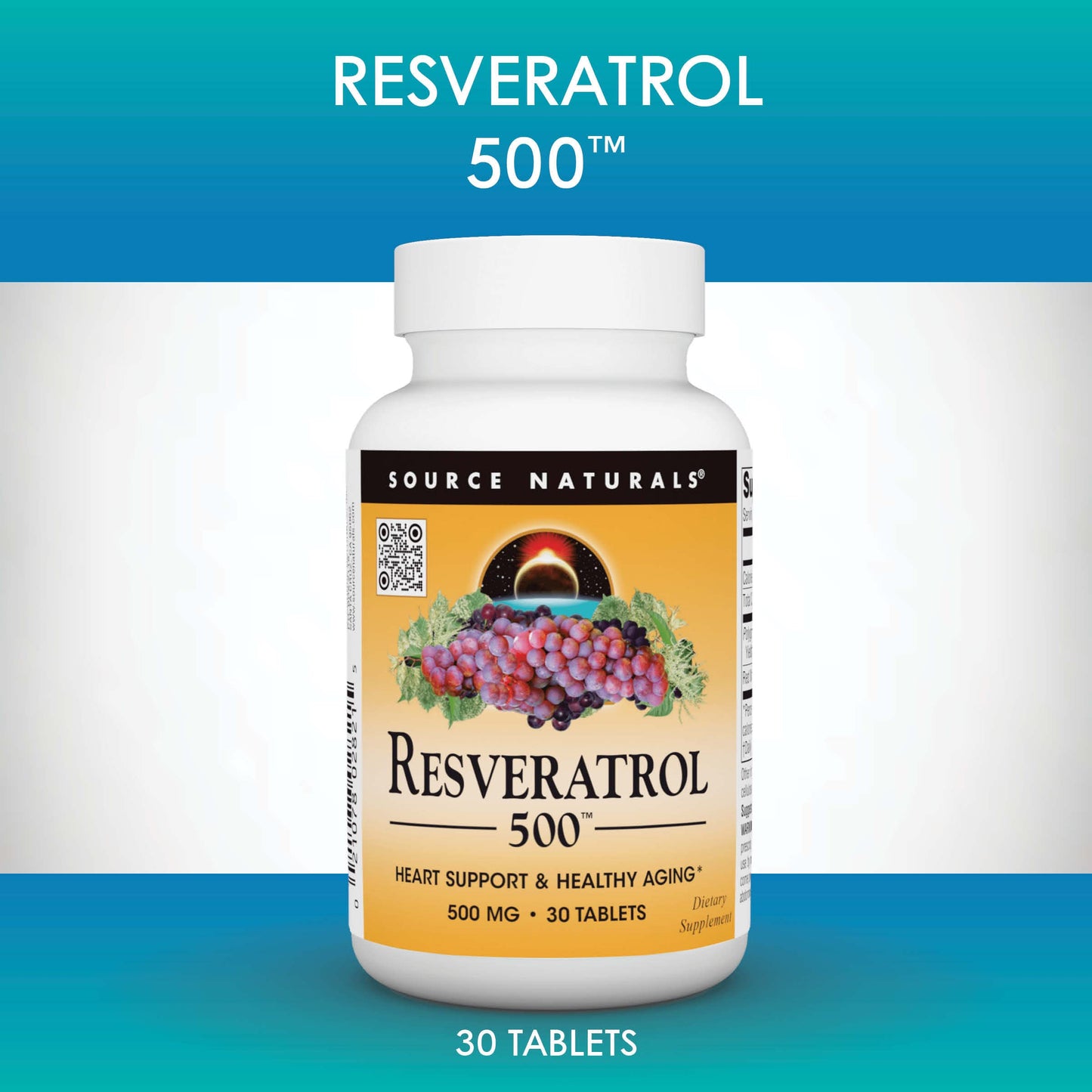 Source Naturals Resveratrol 550, Heart Support & Healthy Aging, 500 mg, 30 Tablets