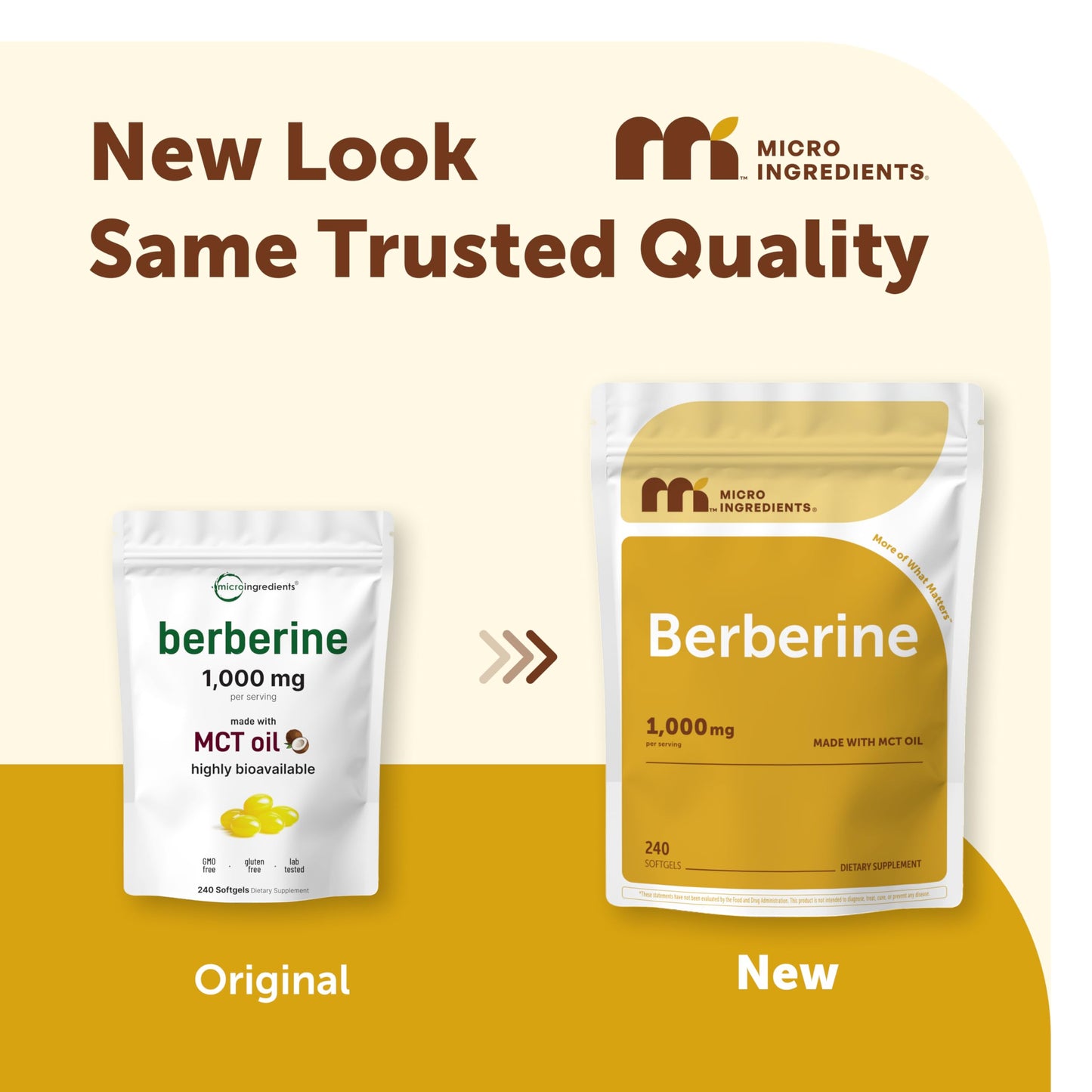 Micro Ingredients Berberine 1000mg with MCT Oil, Berberine HCl Supplement Softgels, 240