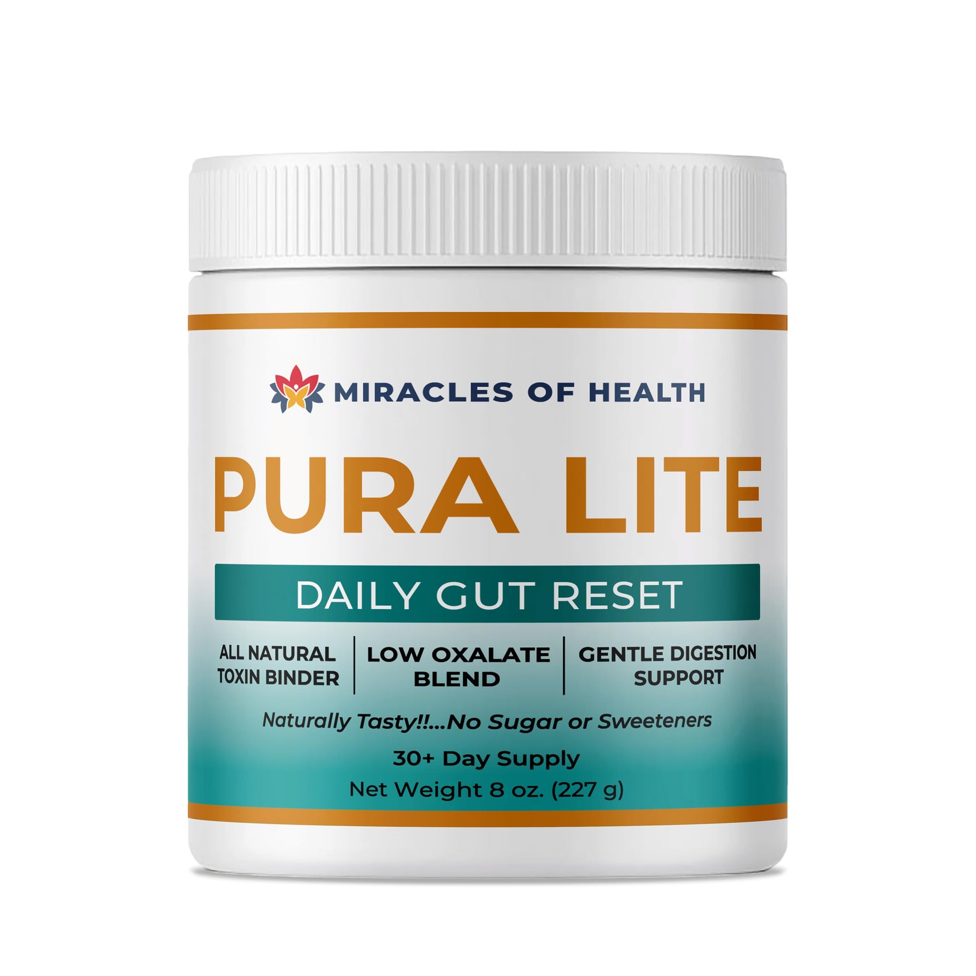 Miracles of Health Pura Lite Daily Gentle Toxin Binder & Digestive Mix Powder 8 oz