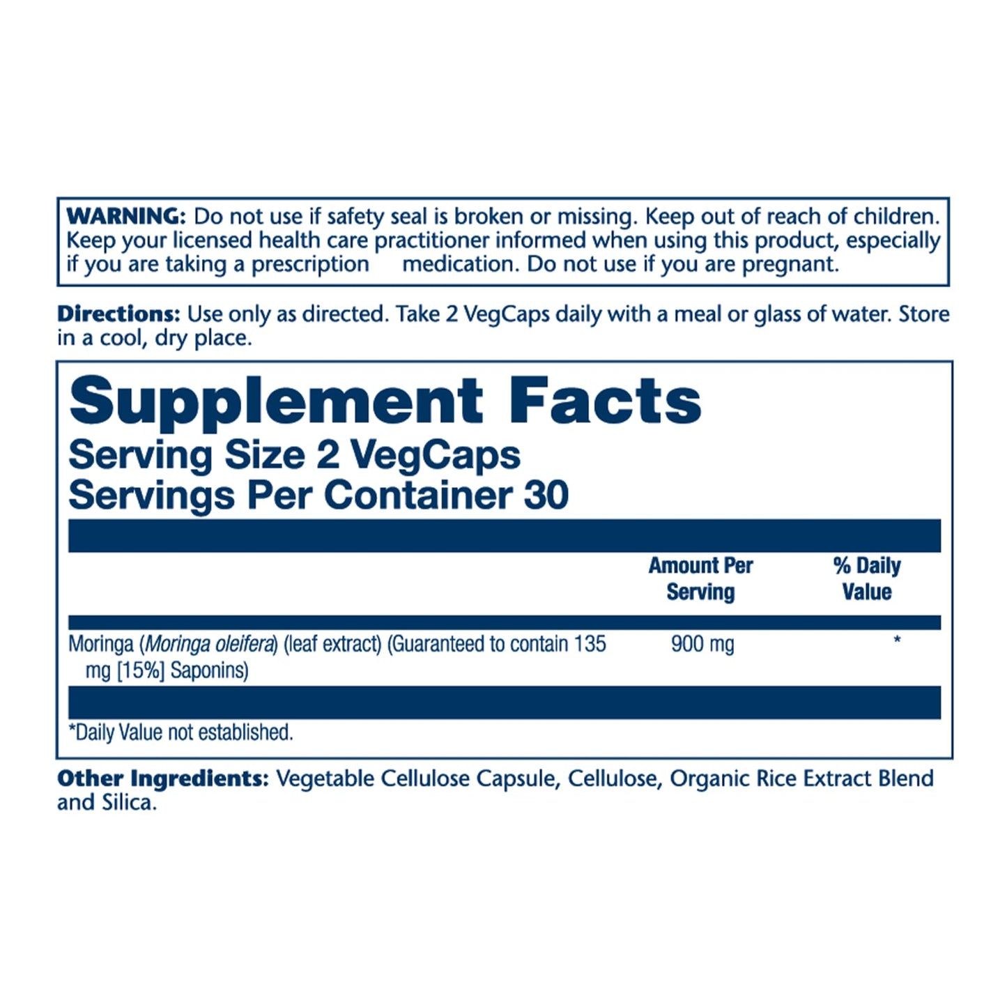 Solaray Moringa Capsules 900 mg 60 Capsules