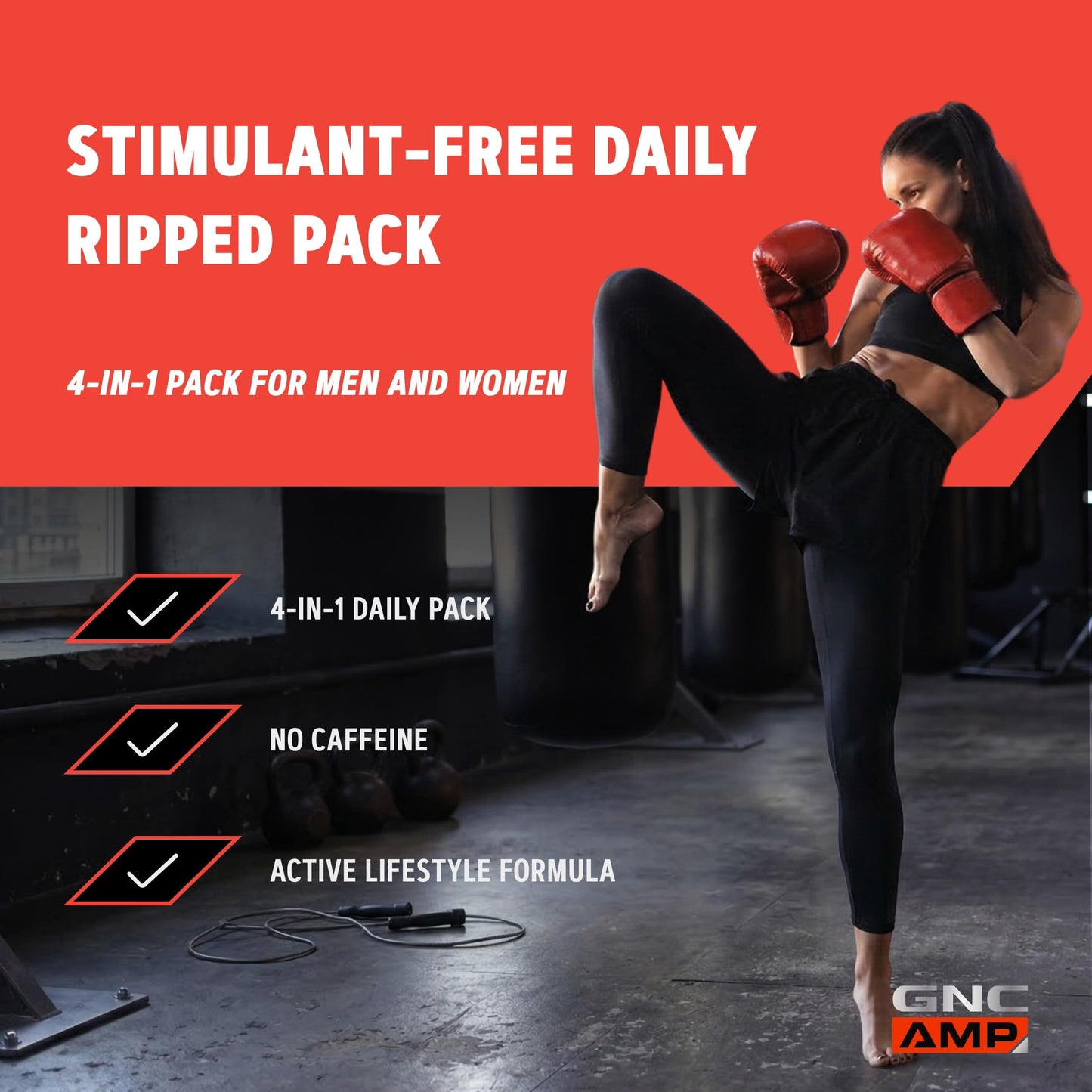 GNC AMP Ripped Non-Stim Vitapak Capsules, 30 Count