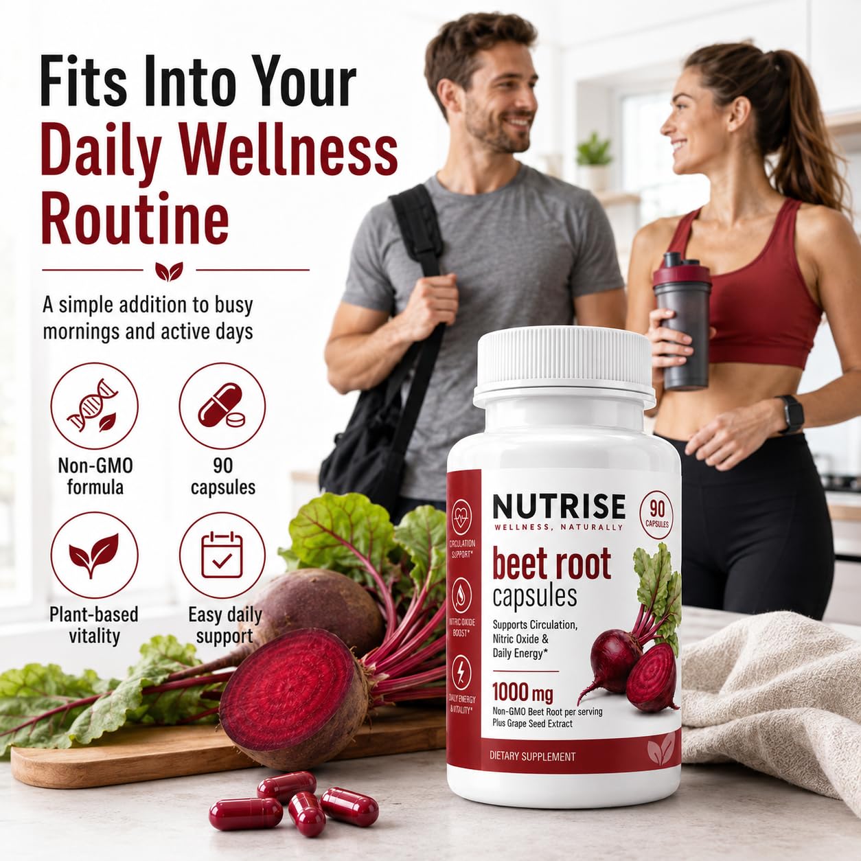 Achuhe Nutrise Beetroot with Grape Seed Extract 90 Capsules