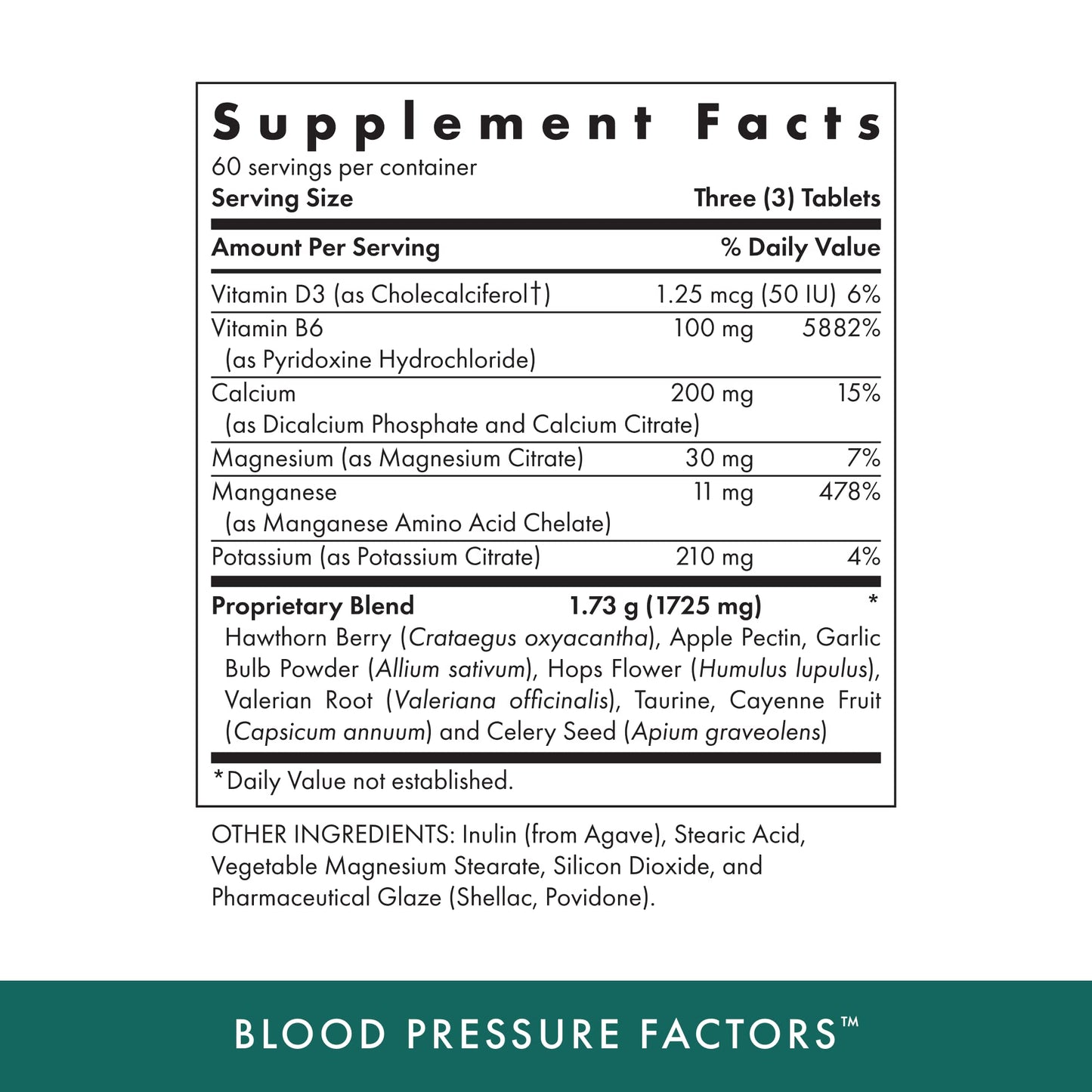 Michael's Naturopathic Blood Pressure Factors Tablet 180 Count