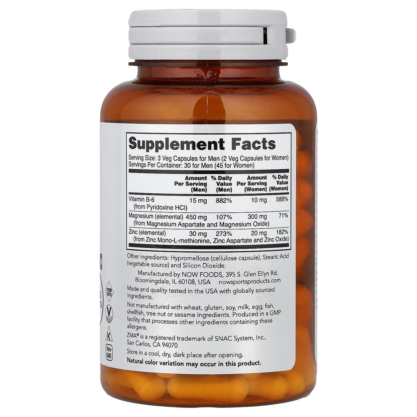 NOW Foods Now Sports ZMA Capsule 1 Count