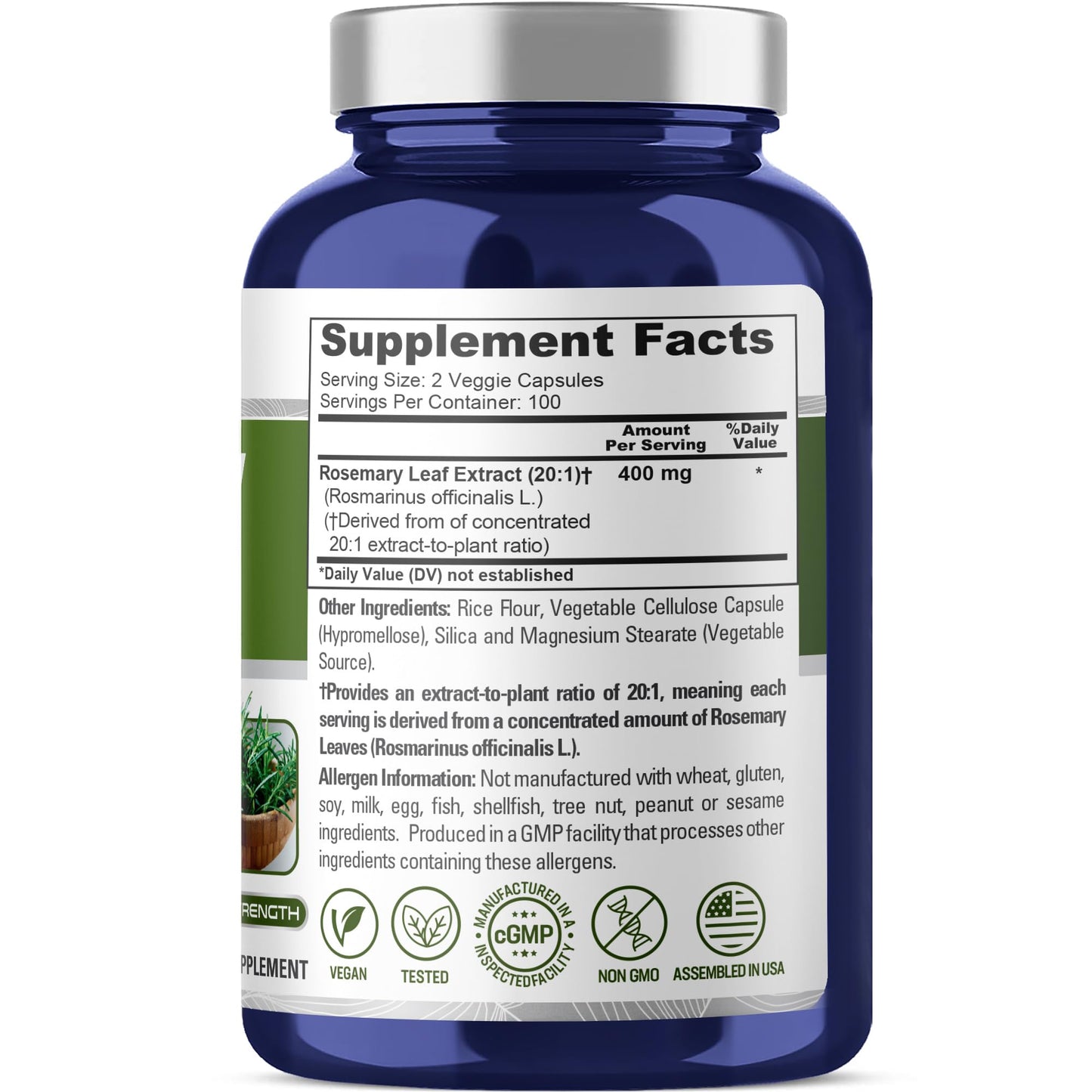 NusaPure Rosemary Capsule 200 Veg Capsules