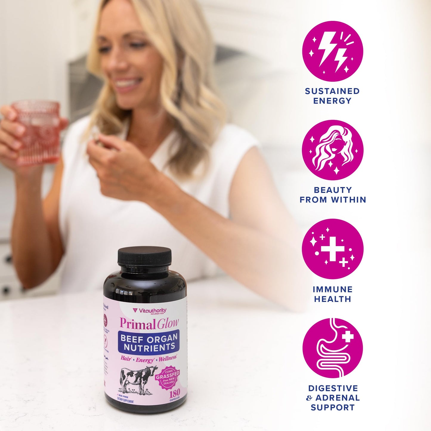Vitauthority Beef Organ Supplement for Women Capsule 180 Capsules