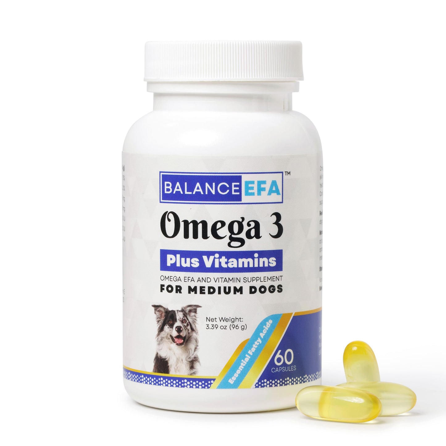 Mizner Bioscience BalanceEFA Omega-3 Soft Gel Capsules for Medium Dogs, 60 Capsules